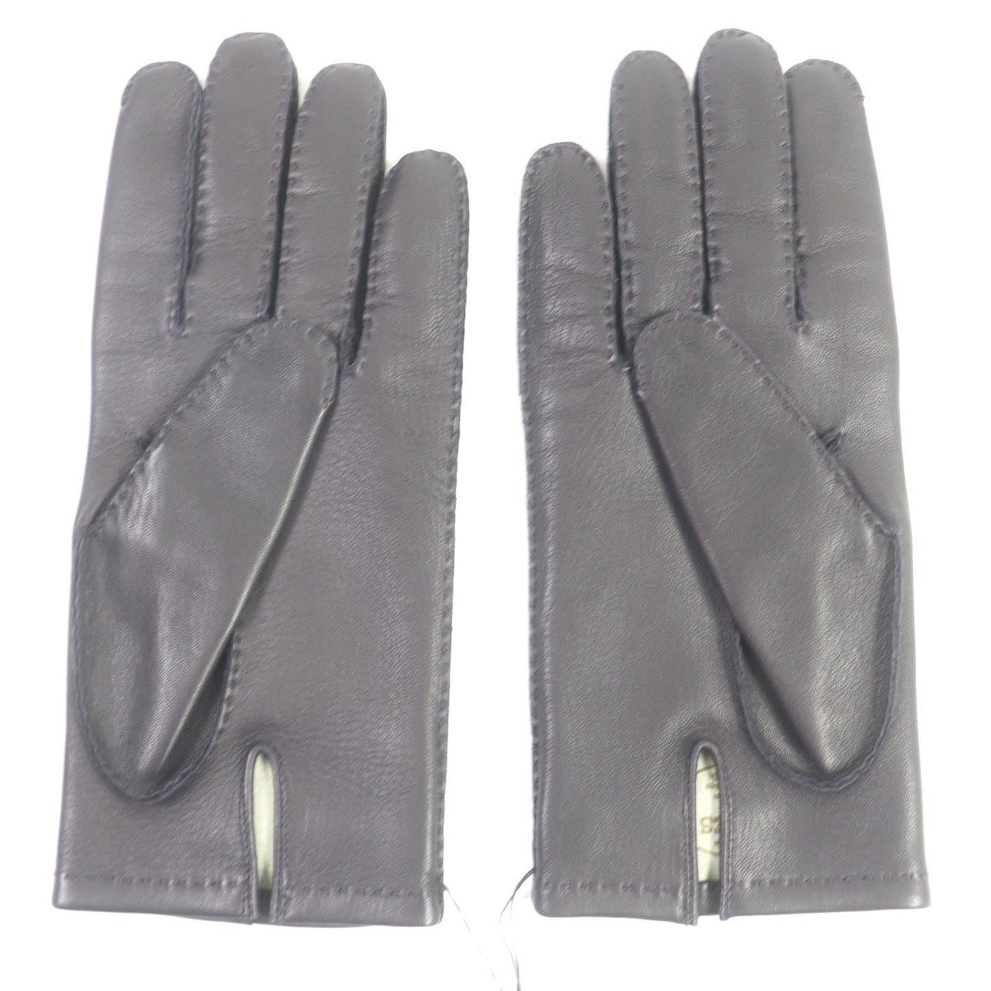 HERMES gloves Lamb leather Dark brown 8