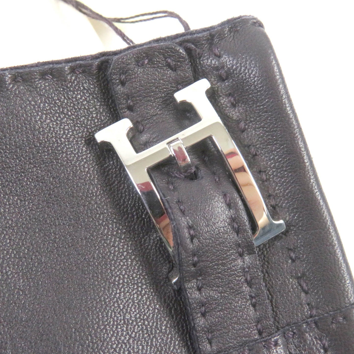 HERMES gloves Lamb leather Dark brown 8