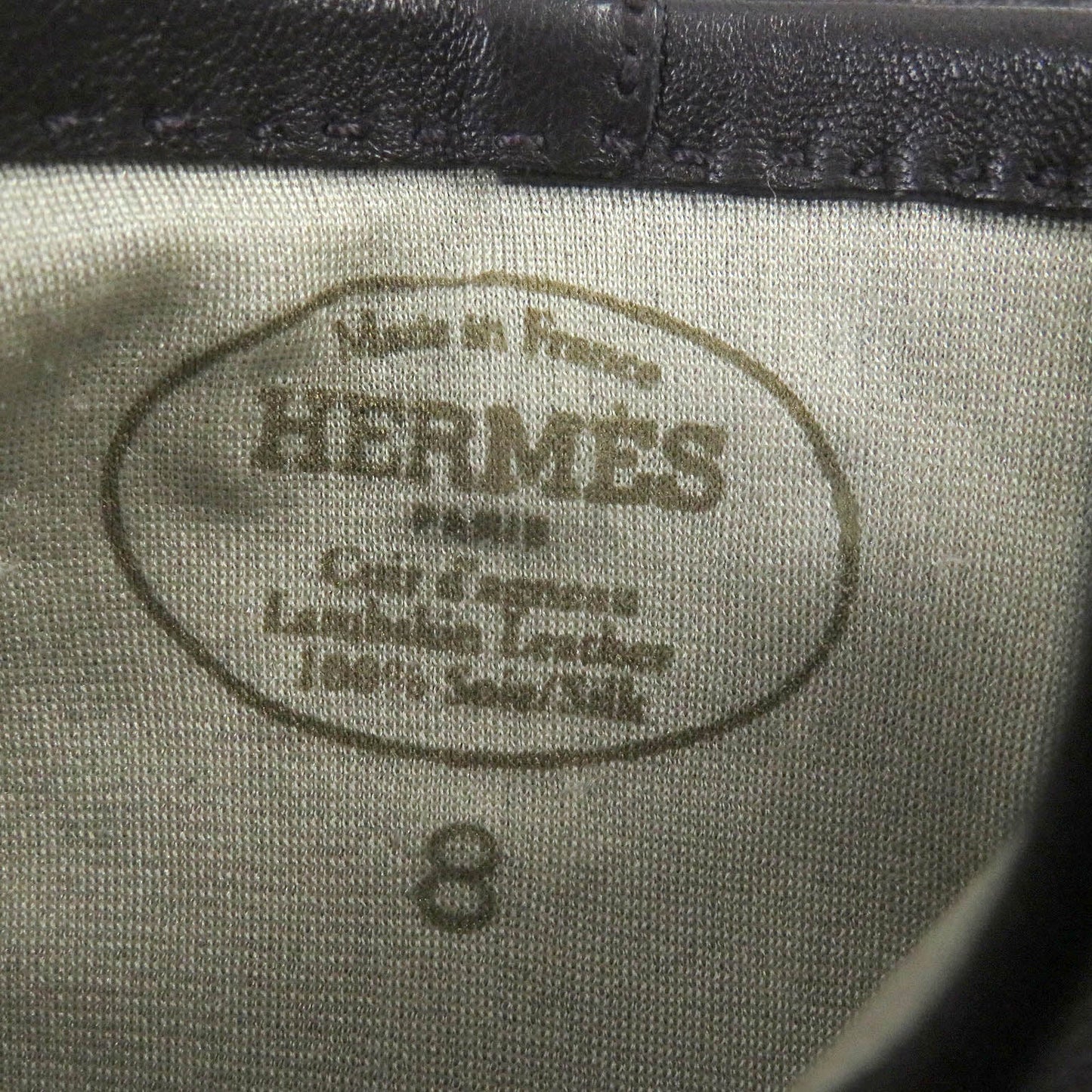 HERMES gloves Lamb leather Dark brown 8