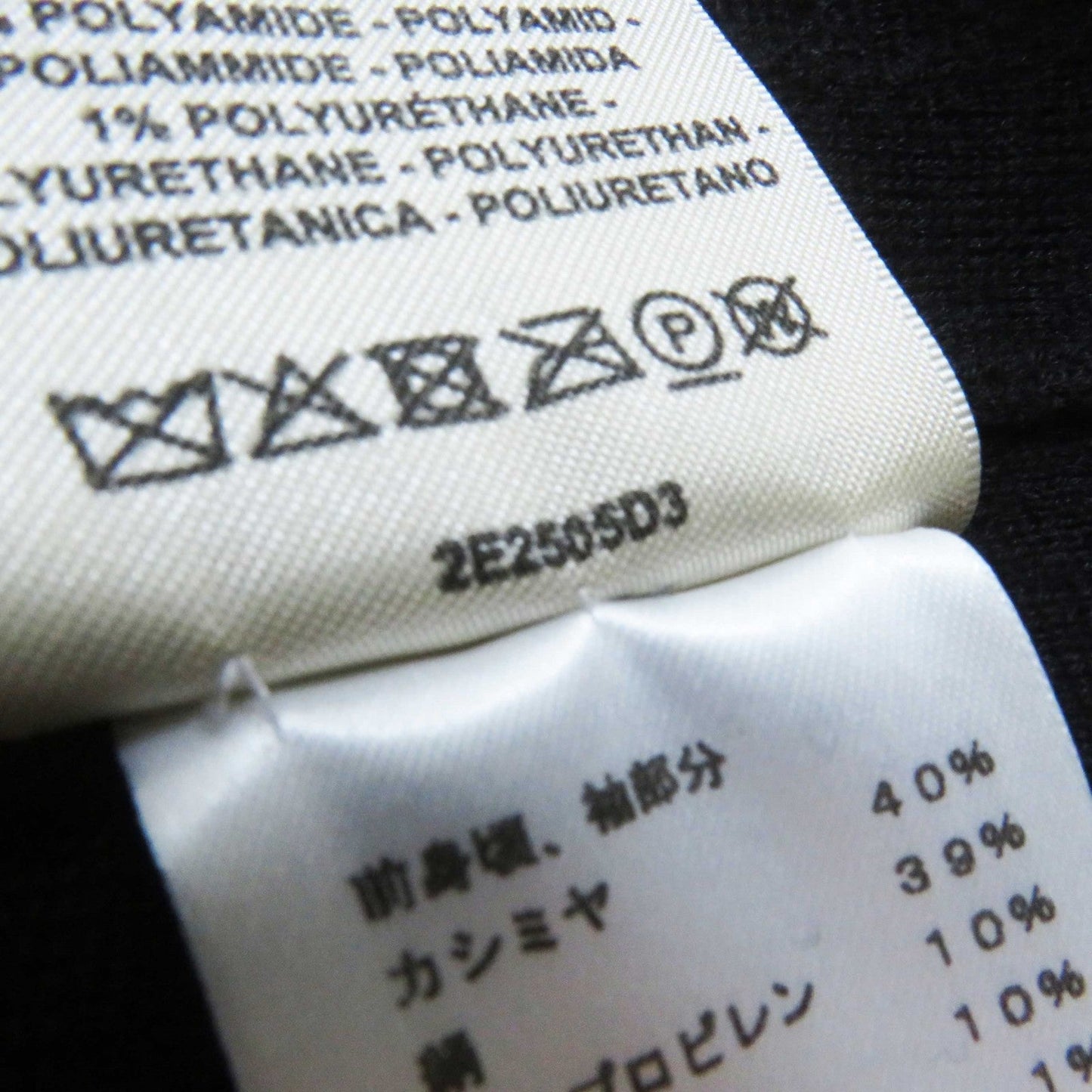 HERMES one piece 2E2505D3 cashmere black 38