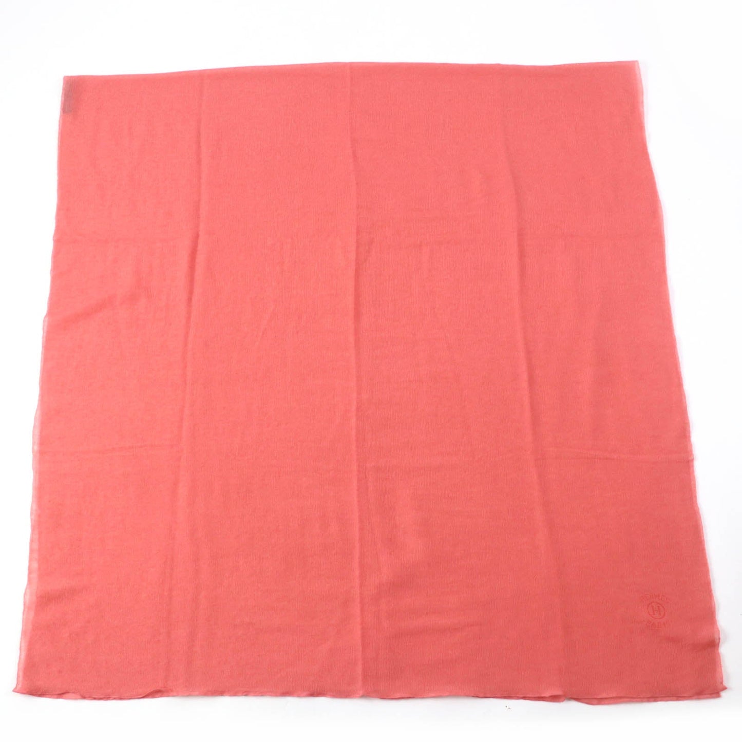 HERMES shawl cashmere Coral orange