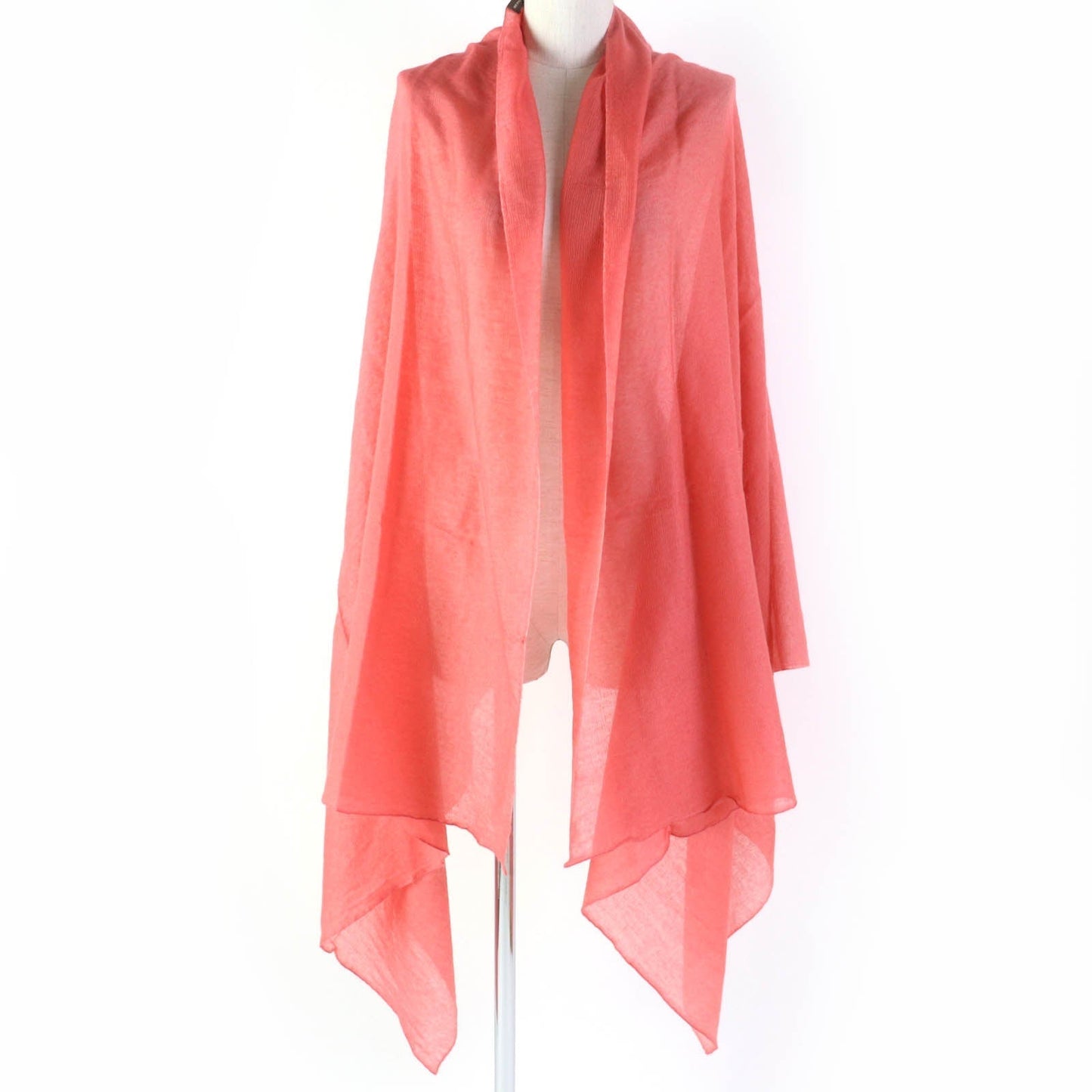 HERMES shawl cashmere Coral orange
