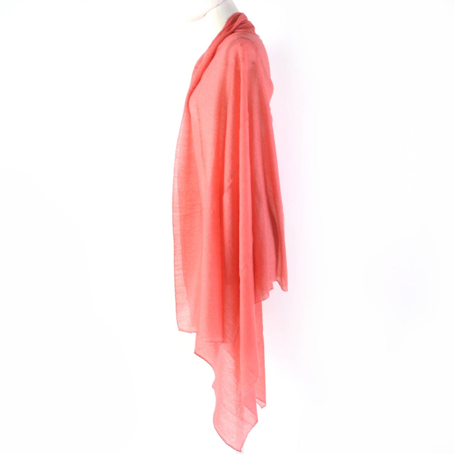 HERMES shawl cashmere Coral orange