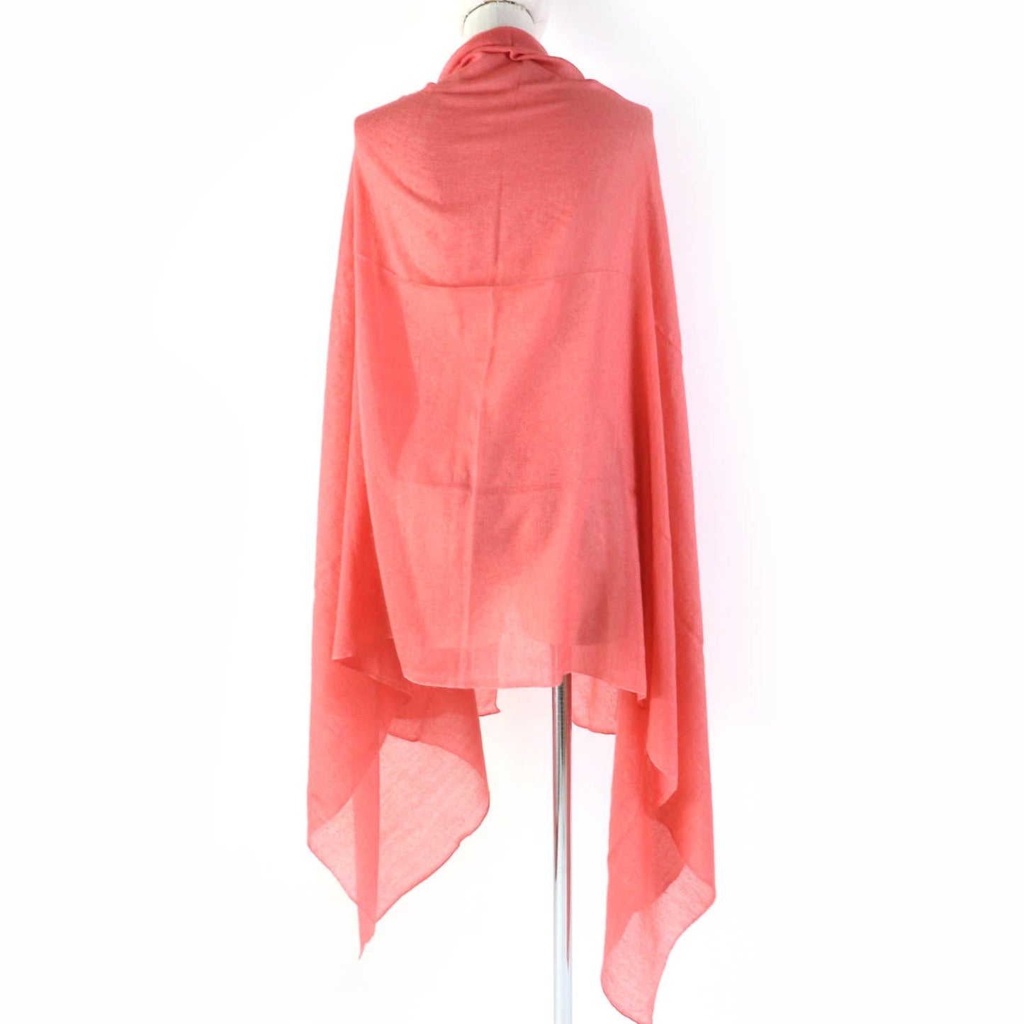 HERMES shawl cashmere Coral orange
