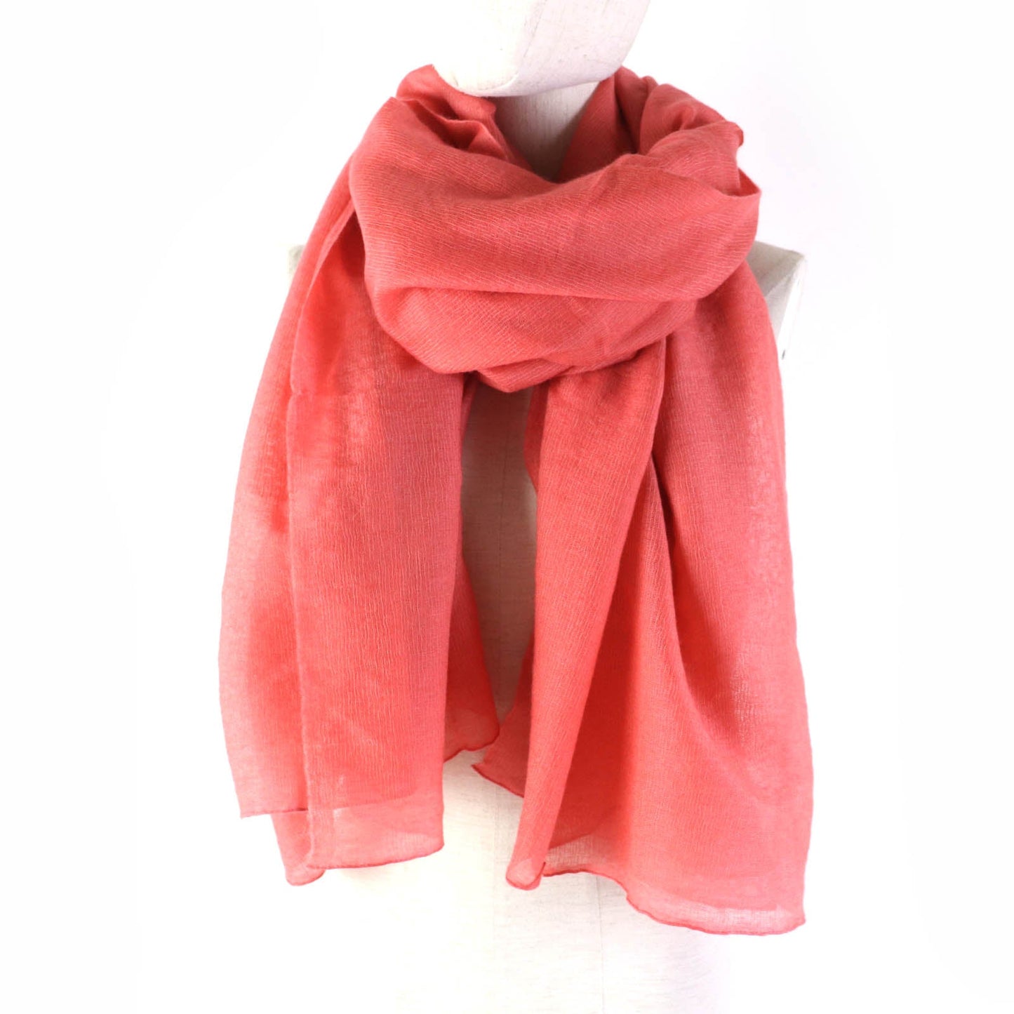 HERMES shawl cashmere Coral orange