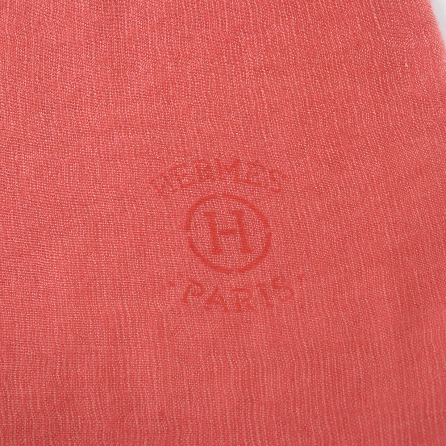 HERMES shawl cashmere Coral orange