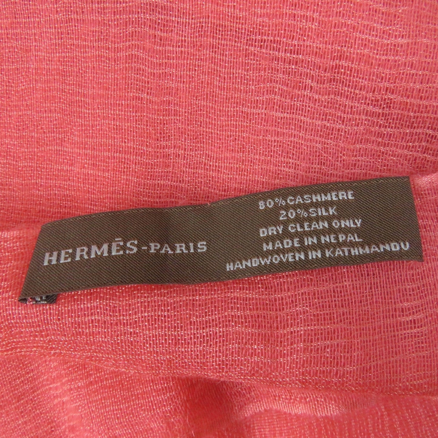 HERMES shawl cashmere Coral orange