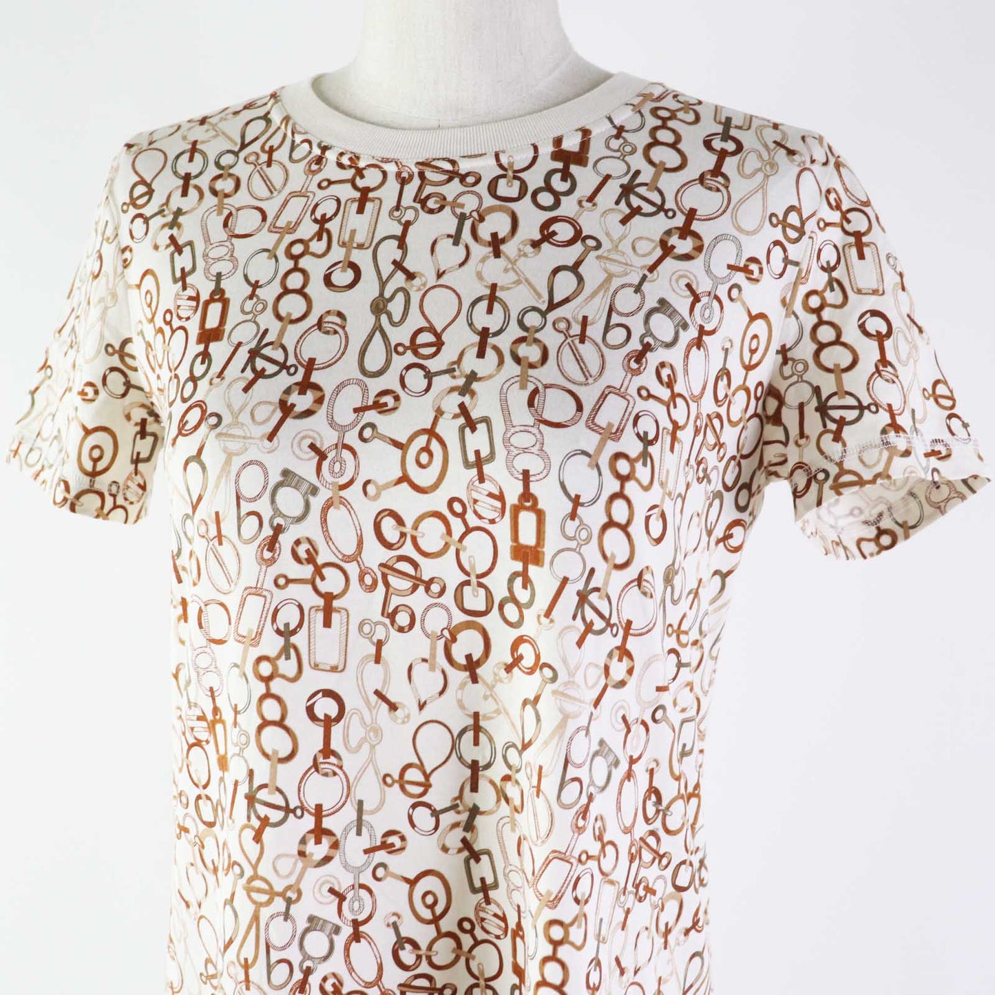 HERMES one piece 3H4514DR cotton Ivory Brown type Do RE BOUCLES 34