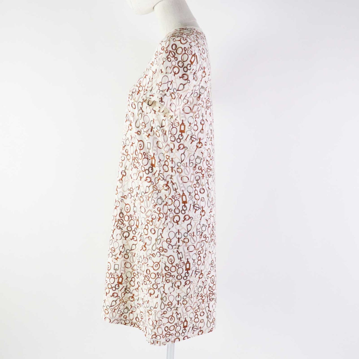HERMES one piece 3H4514DR cotton Ivory Brown type Do RE BOUCLES 34