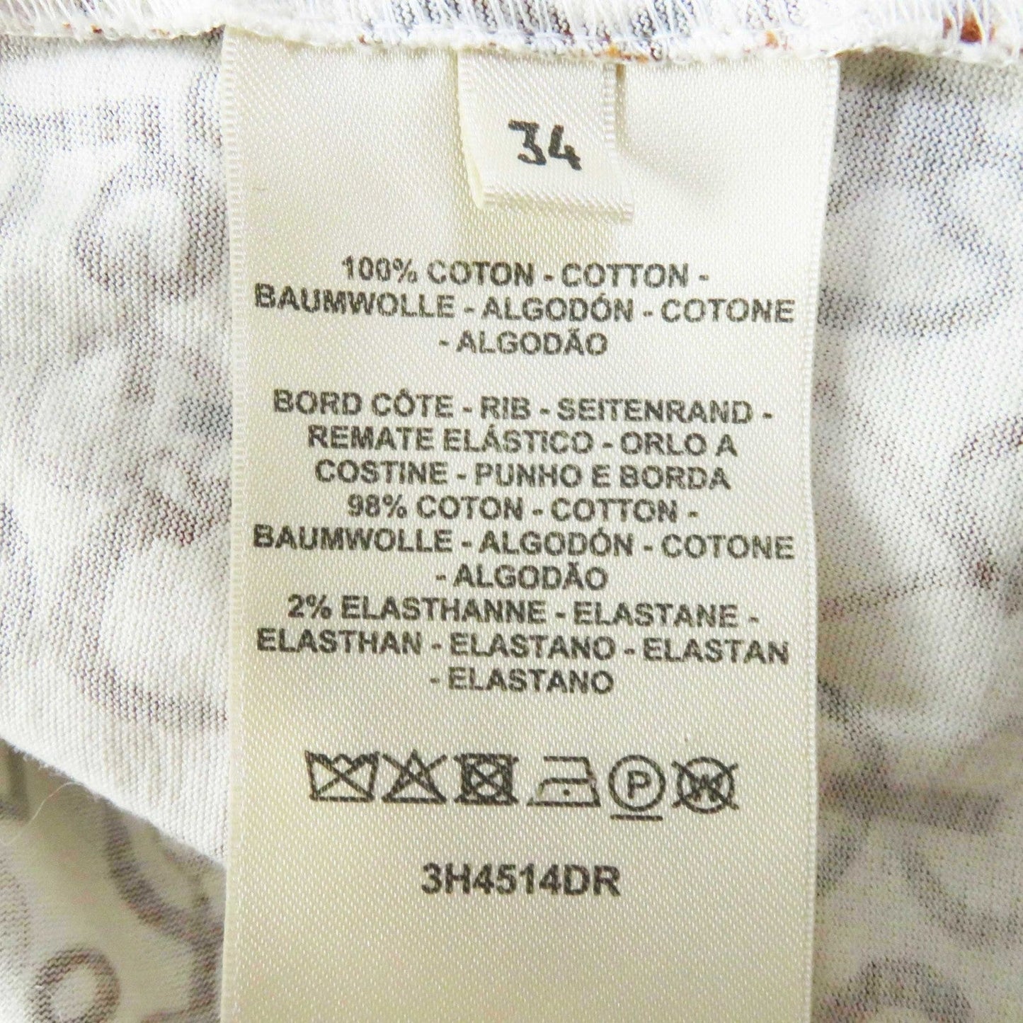 HERMES one piece 3H4514DR cotton Ivory Brown type Do RE BOUCLES 34