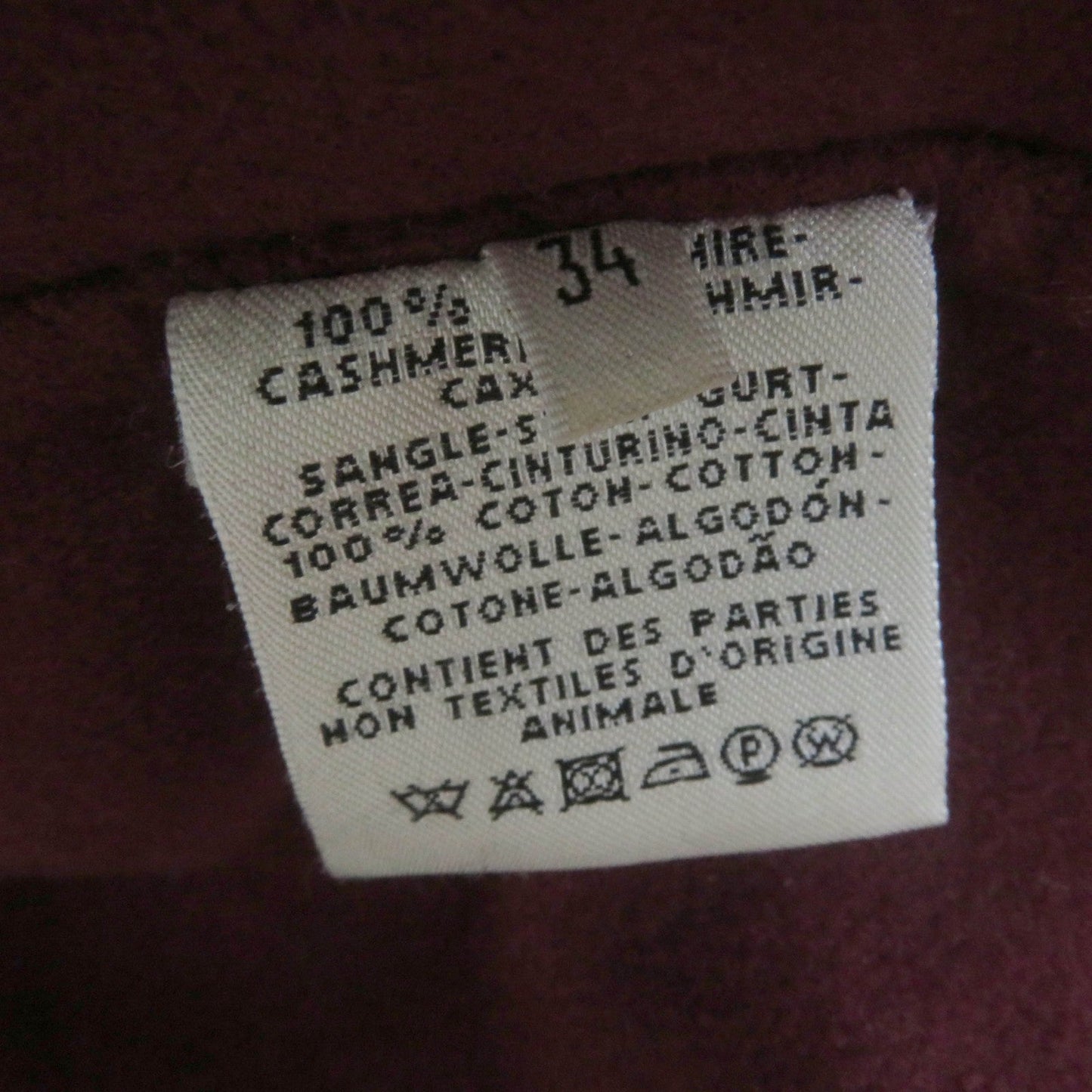 HERMES coat Main: 100% cashmere Bordeaux Women 34 Used