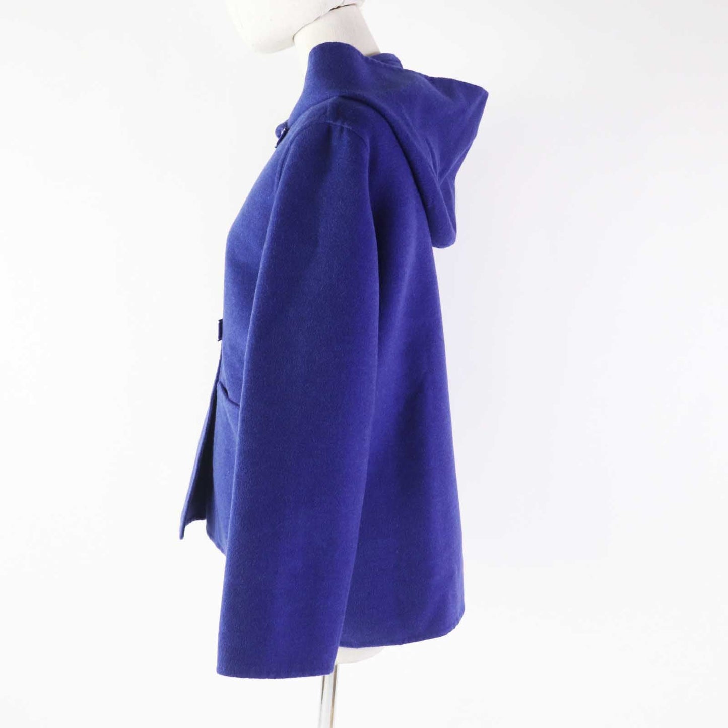 HERMES coat Main: 100% cashmere, Part: 100% cotton blue Women 34 Used