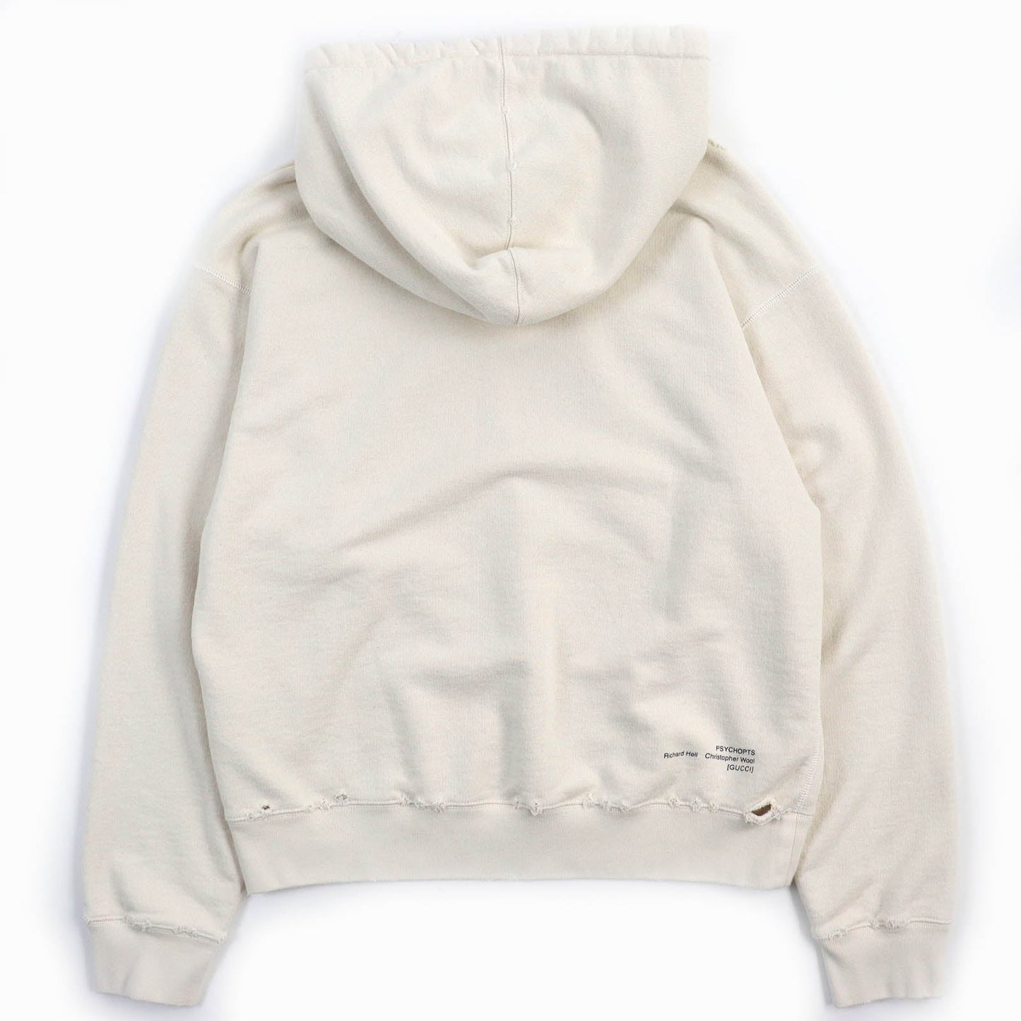 GUCCI Hoodie 634674 cotton off white think thank print XS