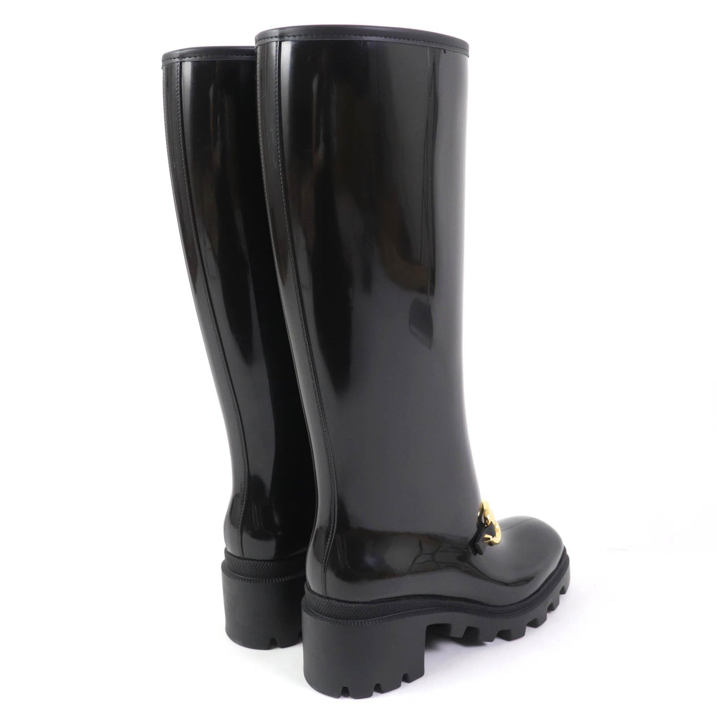 GUCCI Knee-high boots 659707 rubber black Women 35 Secondhand
