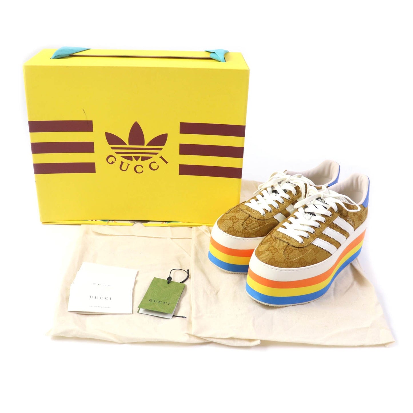 GUCCI sneakers 707873 GG canvas multicolor Gazelle 24.5