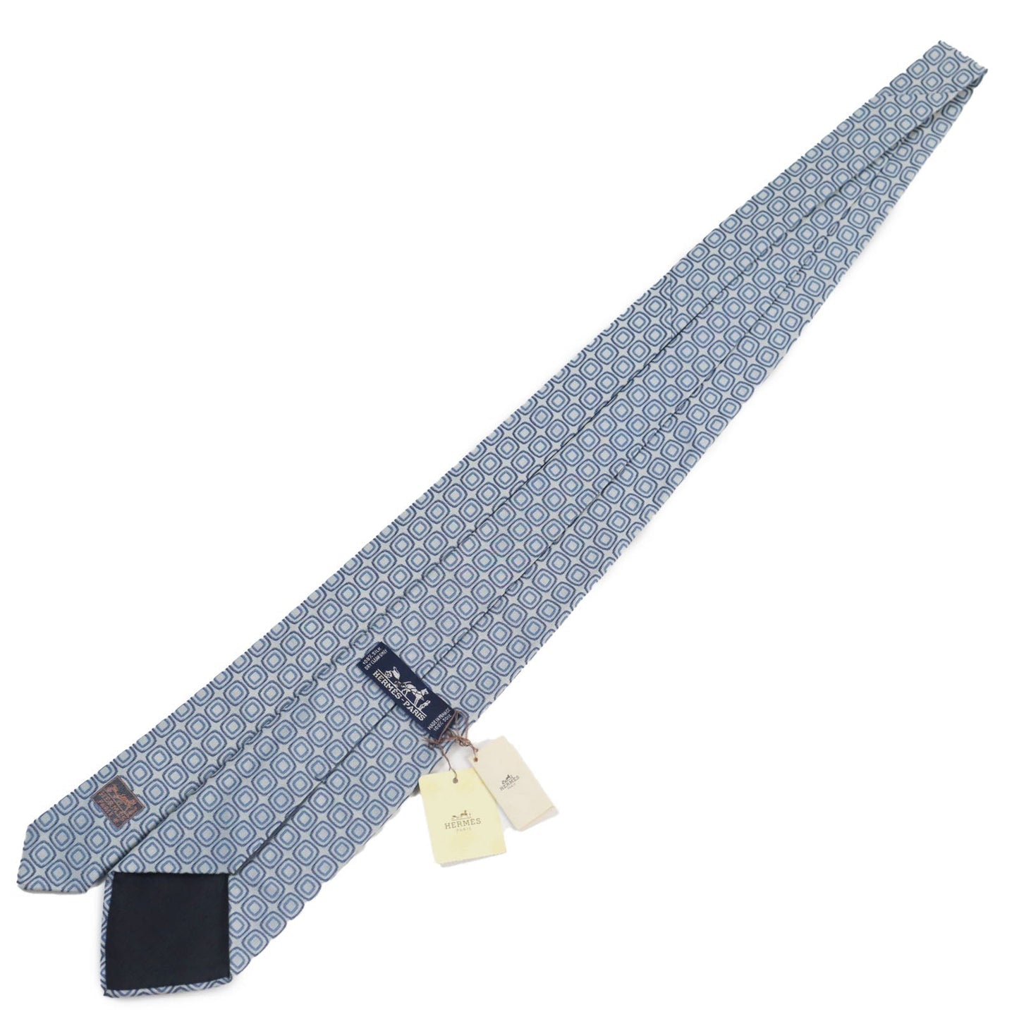 HERMES tie 758632T silk blue CRAVATE 9.1