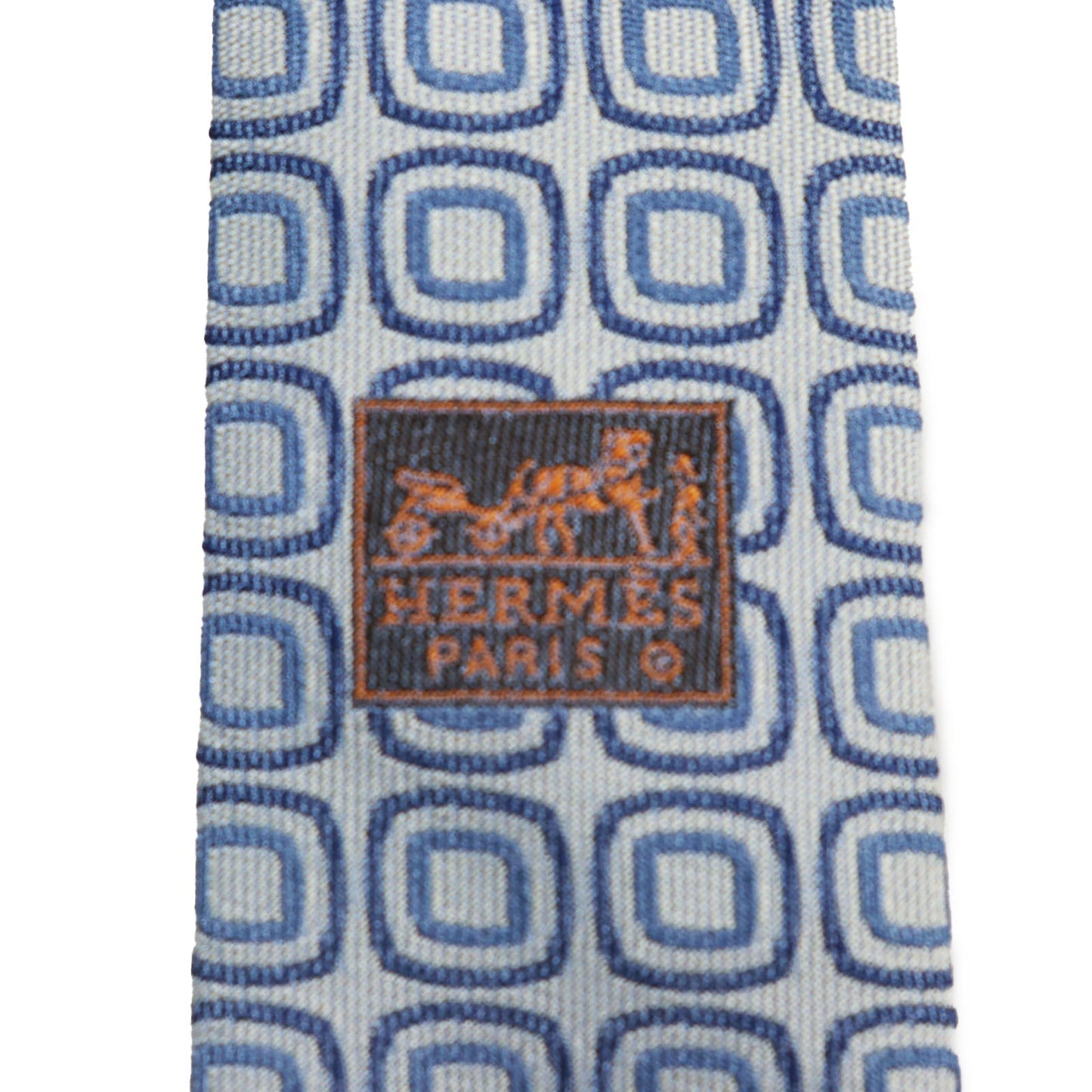 HERMES tie 758632T silk blue CRAVATE 9.1