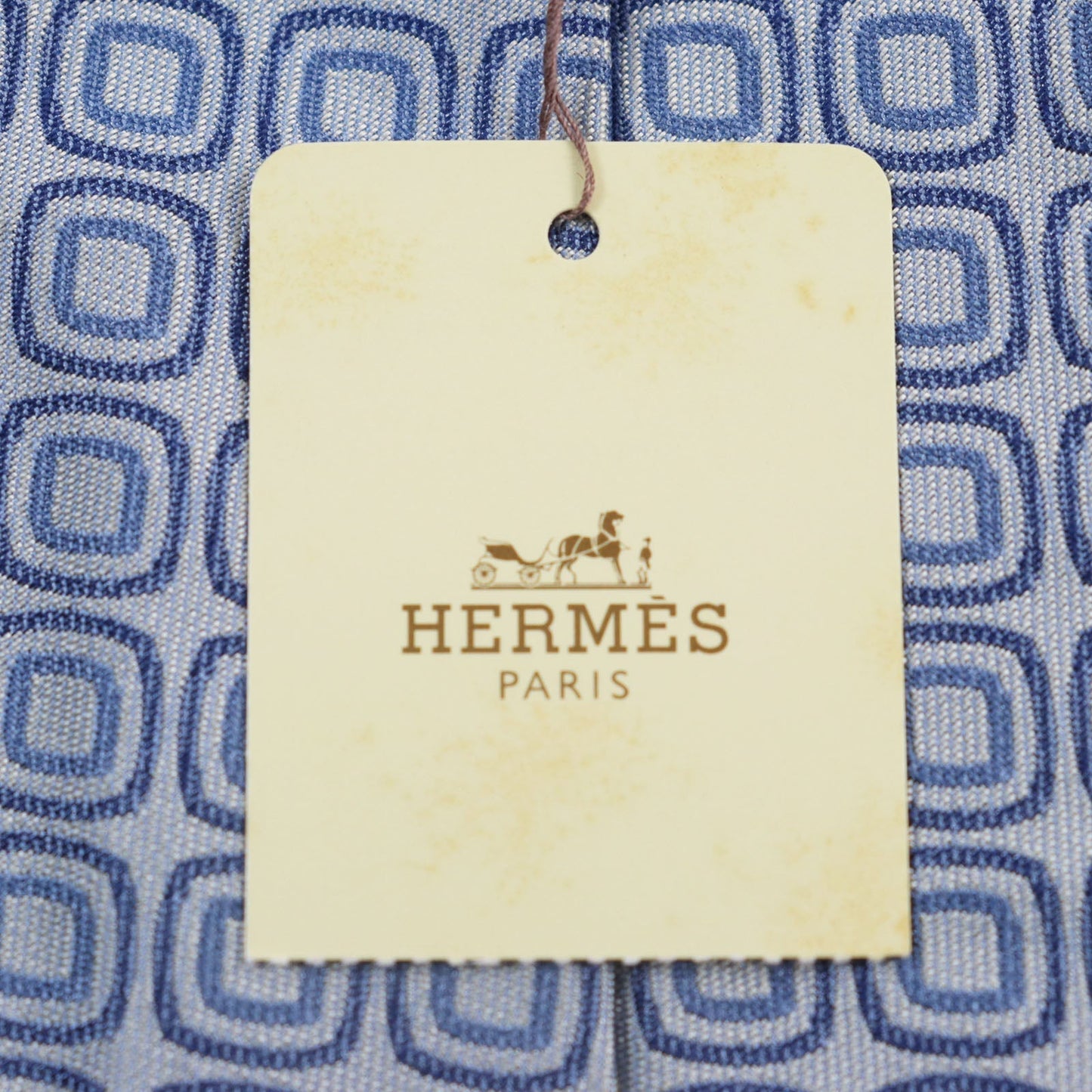 HERMES tie 758632T silk blue CRAVATE 9.1