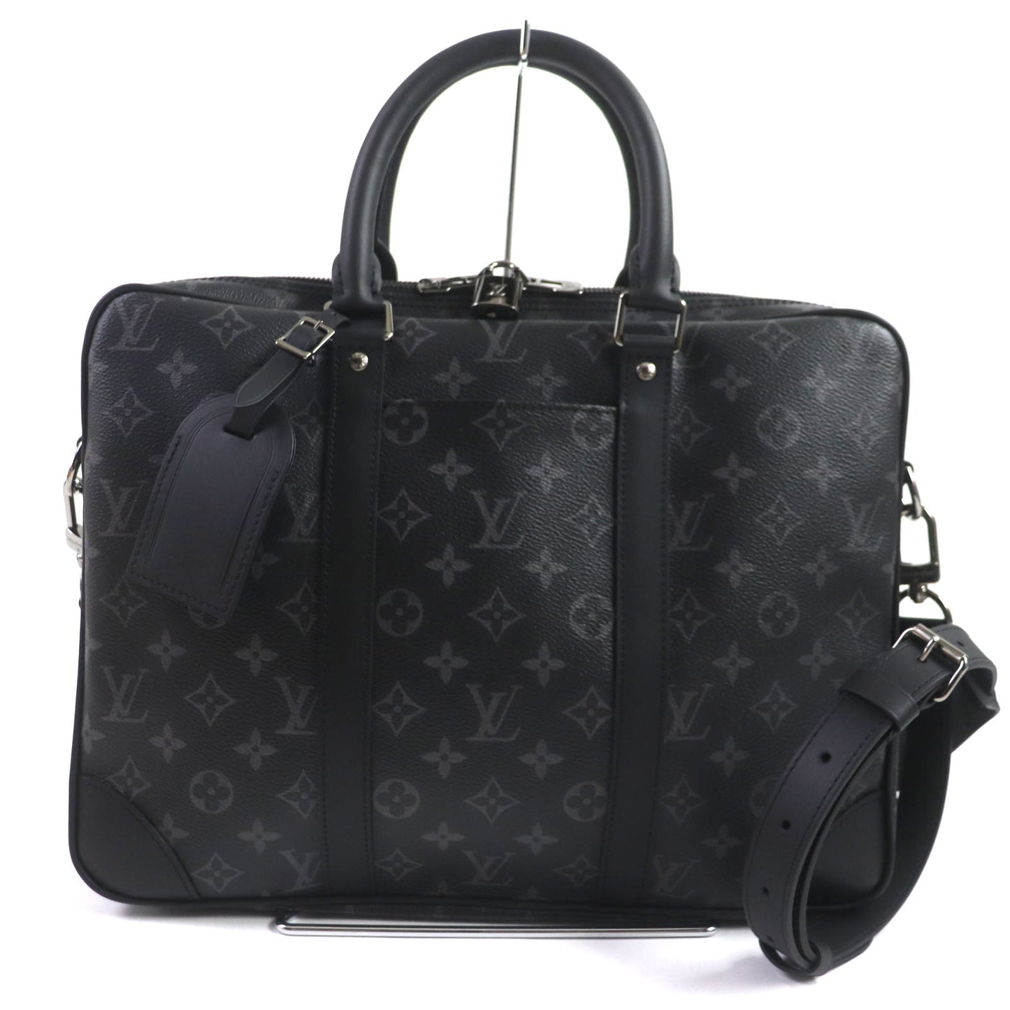 LOUIS VUITTON Briefcase M46457 Monogram Eclipse canvas Black Gray Monogram Eclipse Porte Documan Voyagej