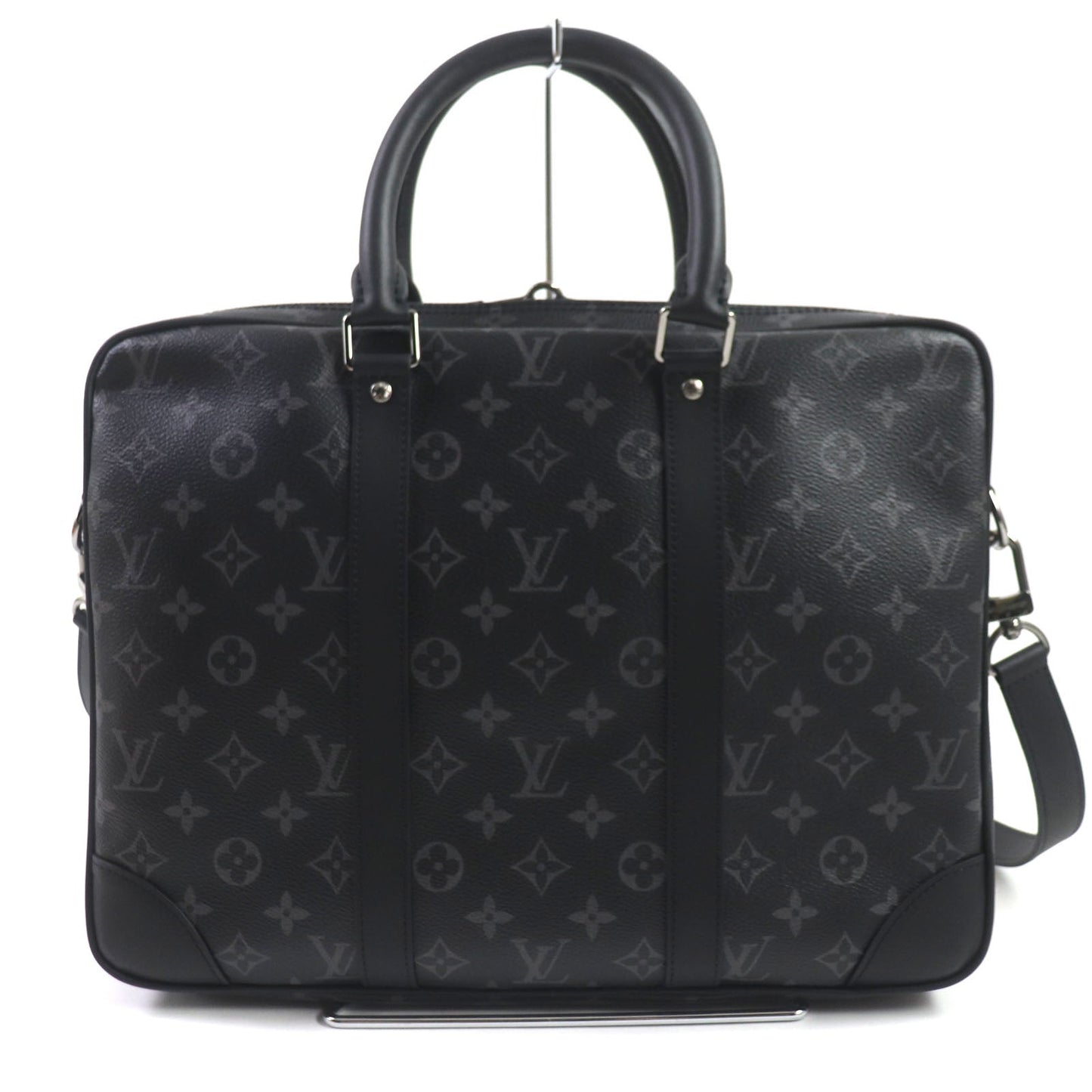 LOUIS VUITTON Briefcase M46457 Monogram Eclipse canvas Black Gray Monogram Eclipse Porte Documan Voyagej