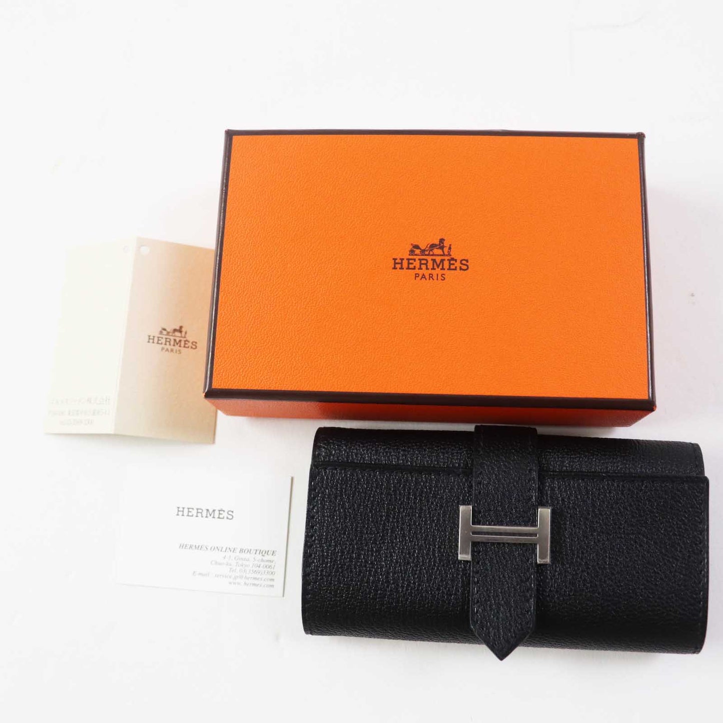 HERMES Key case Key holder  Shave black Bean