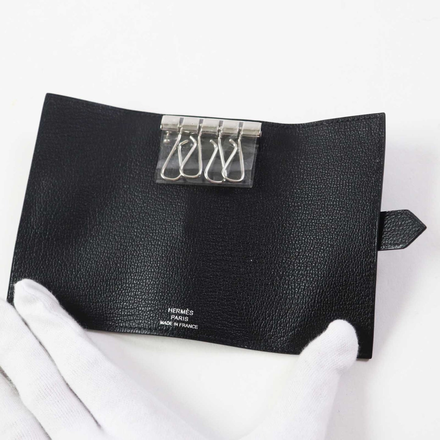 HERMES Key case Key holder  Shave black Bean