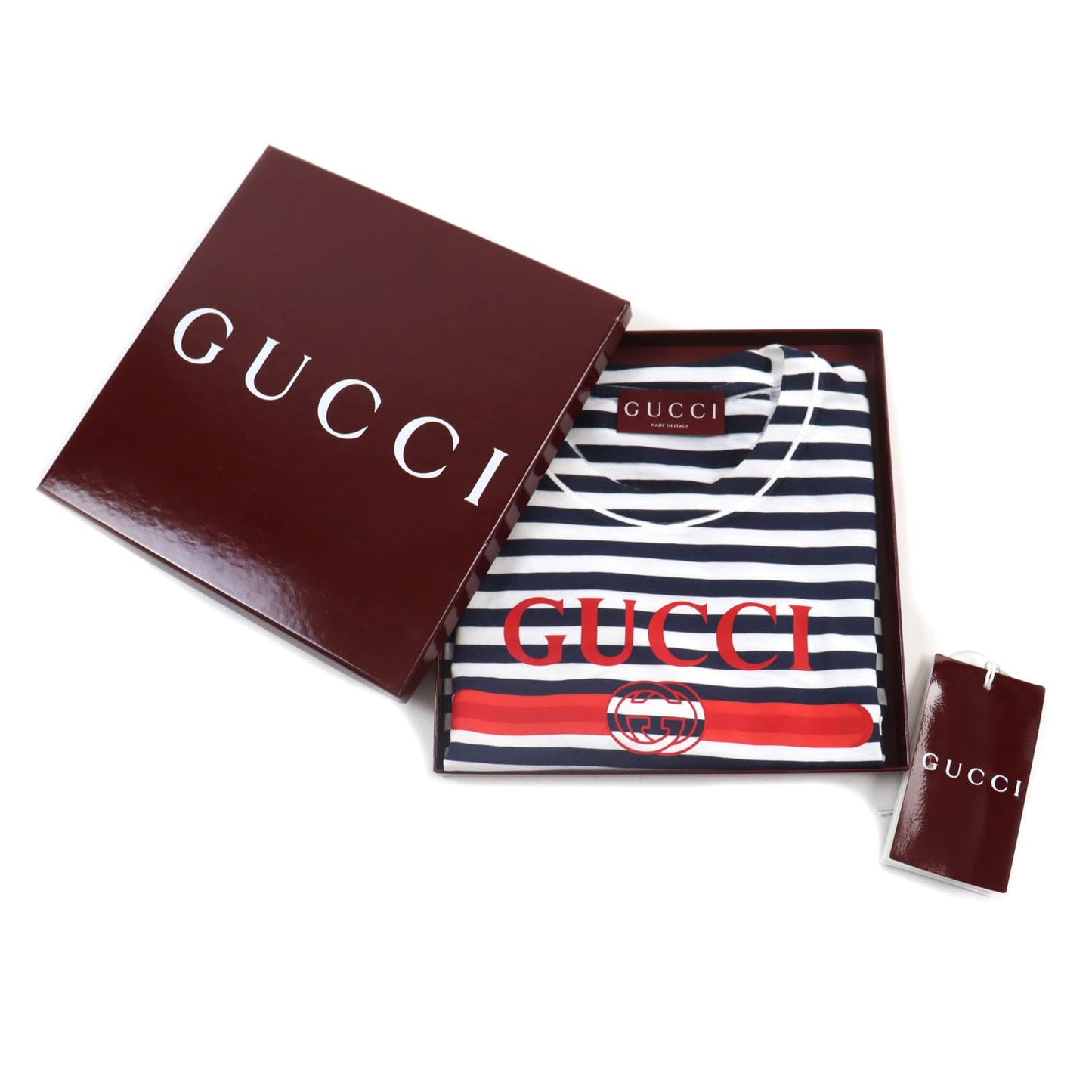 GUCCI Short sleeve T-shirt 789314 cotton Navy white XS