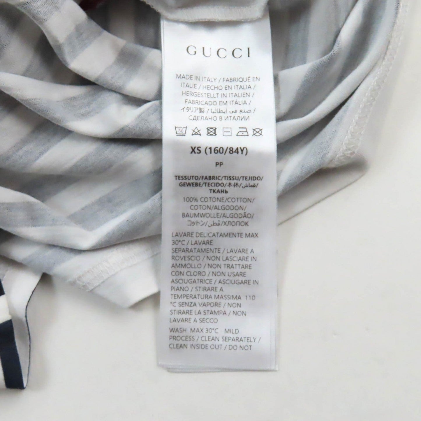 GUCCI Short sleeve T-shirt 789314 cotton Navy white XS