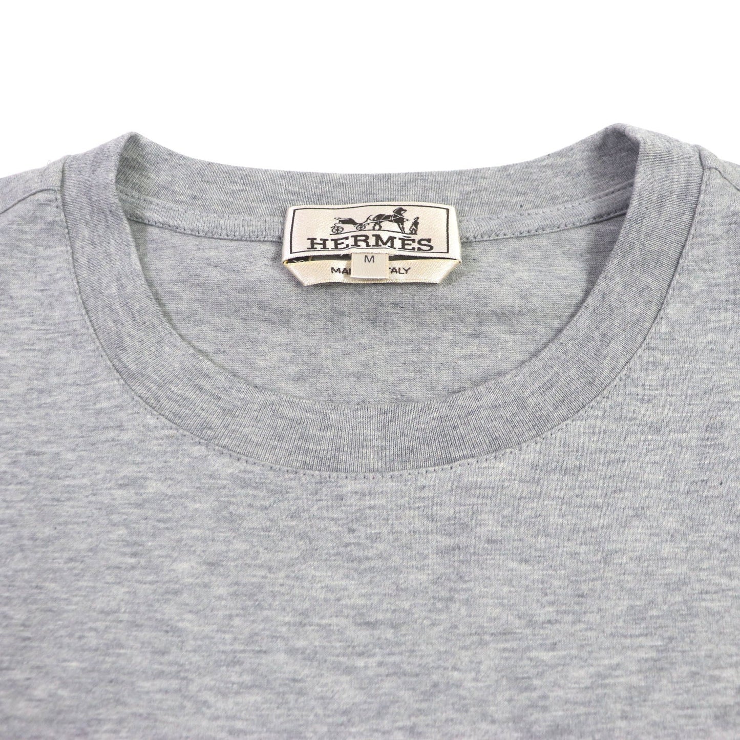 HERMES Short sleeve T-shirt cotton gray Chevaux en Symmetry M