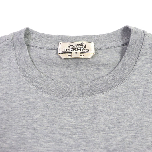 HERMES Short sleeve T-shirt cotton gray Chevaux en Symmetry M
