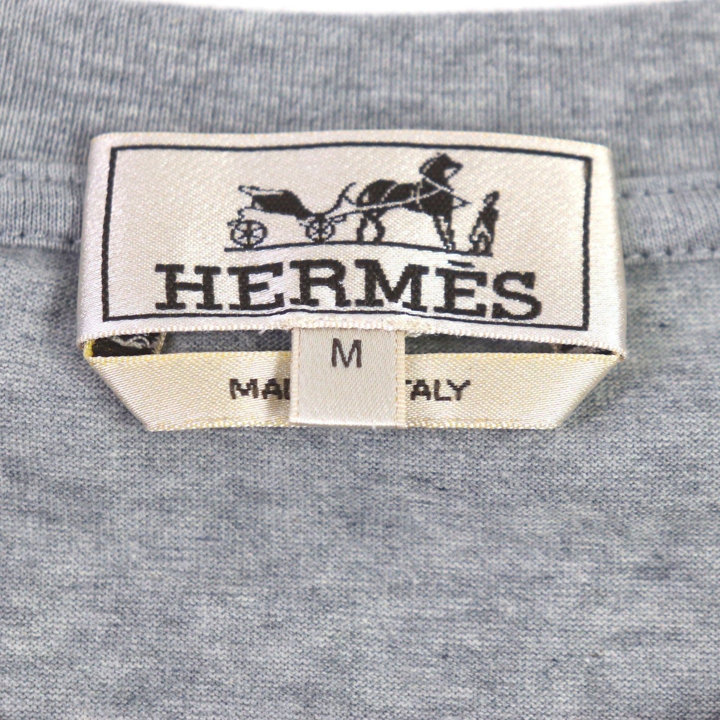 HERMES Short sleeve T-shirt cotton gray Chevaux en Symmetry M