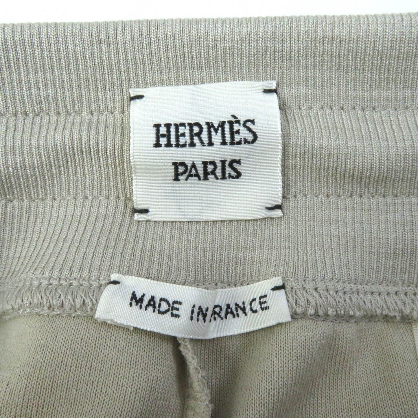 HERMES Pants 4E4415DI cotton beige Flowy 36