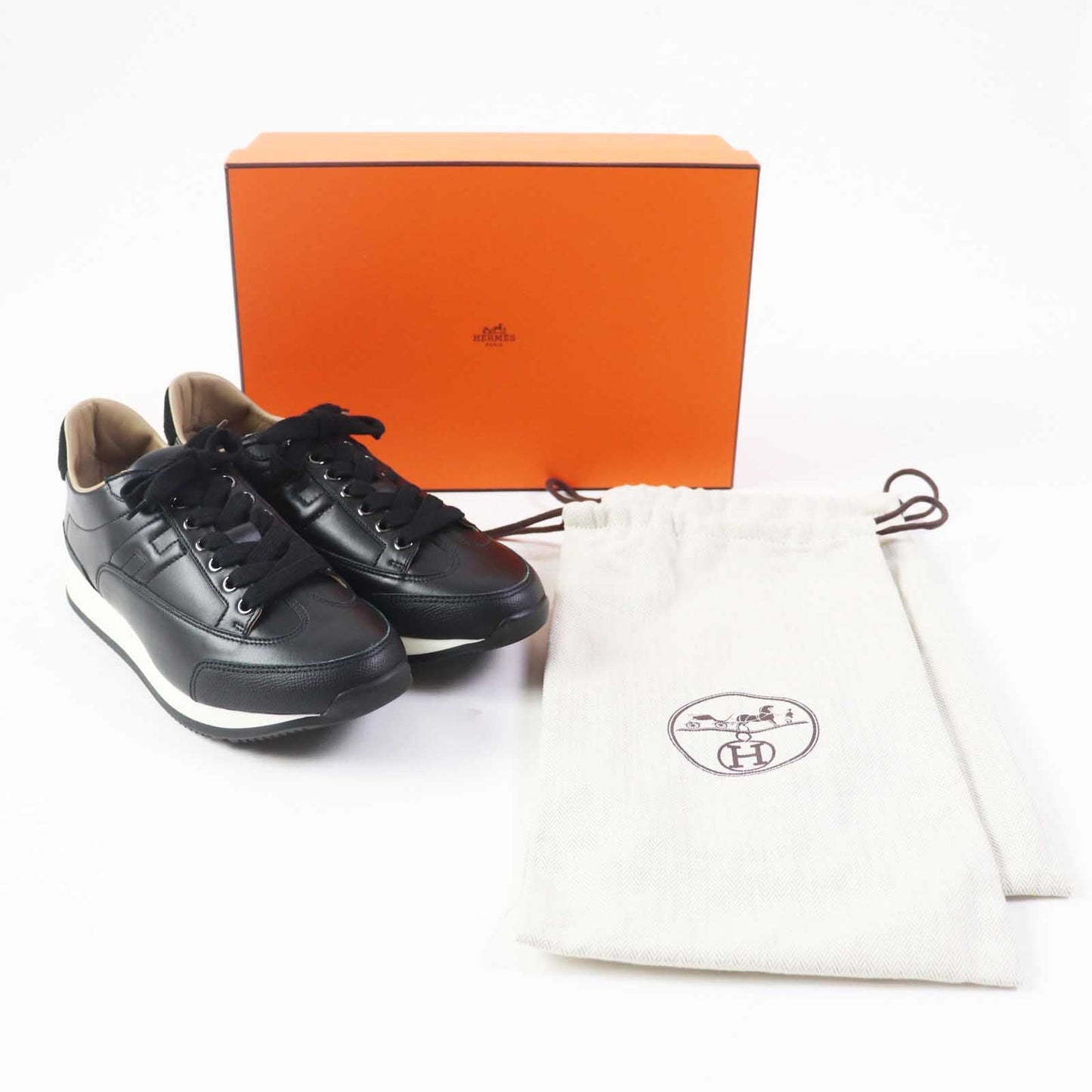 HERMES sneakers Main: Leather black Trail Women 37.5 Used