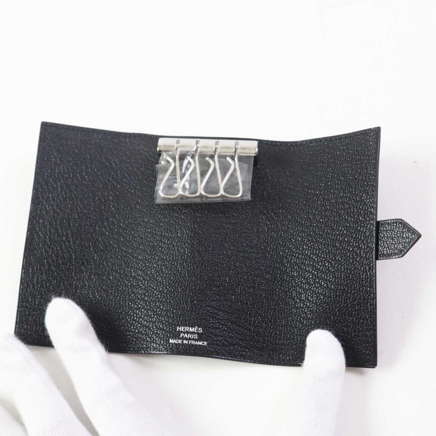 HERMES Key case Key holder  Shave black Bean