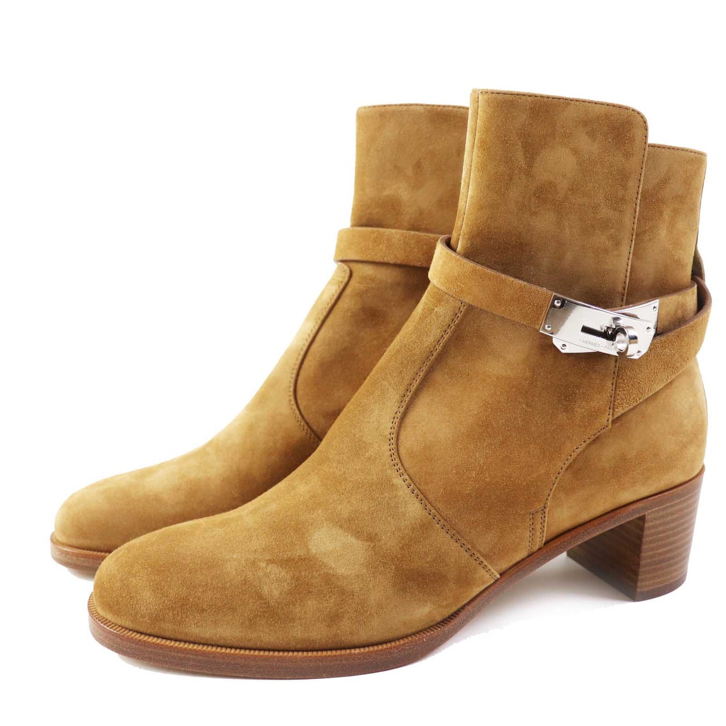 HERMES short boots Provence Brown beige type French 50 38.5