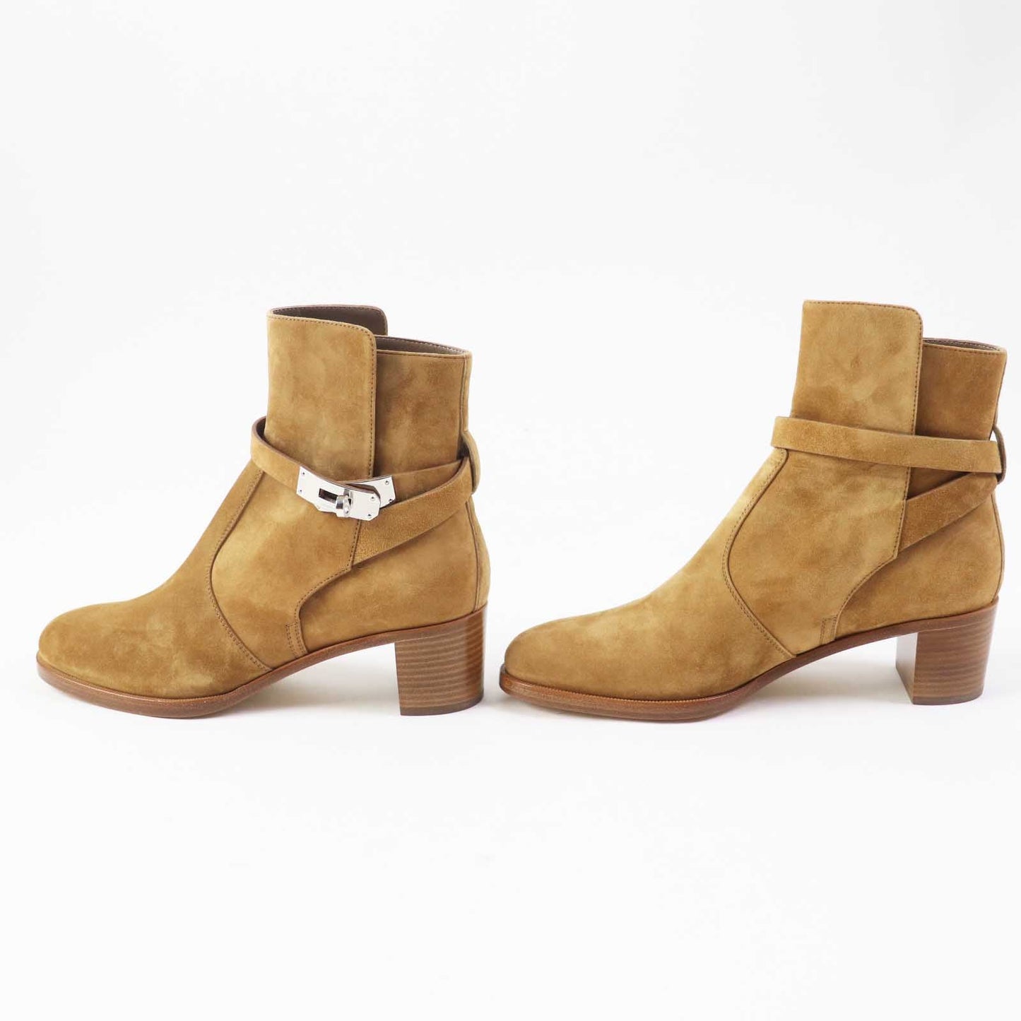 HERMES short boots Provence Brown beige type French 50 38.5