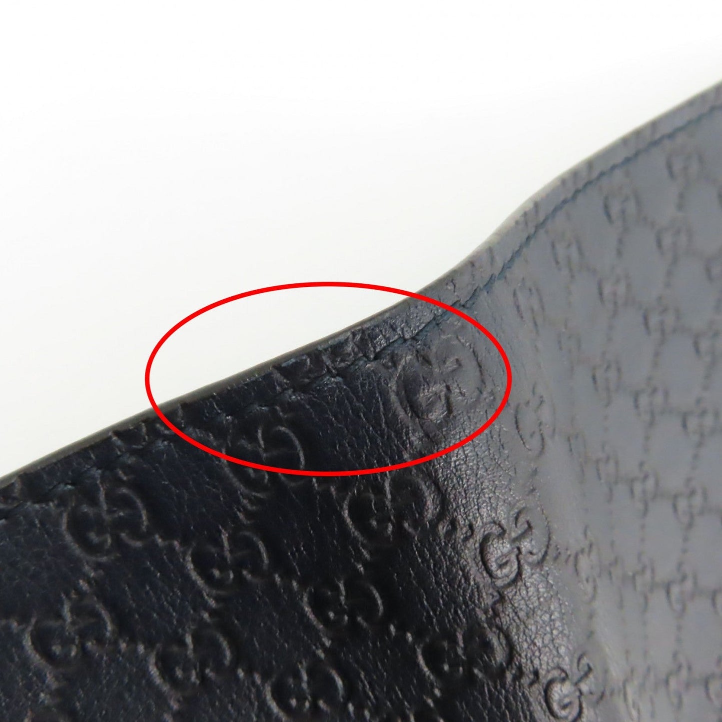 GUCCI Bifold Wallet 146223 leather Navy Micro Gucci Shima