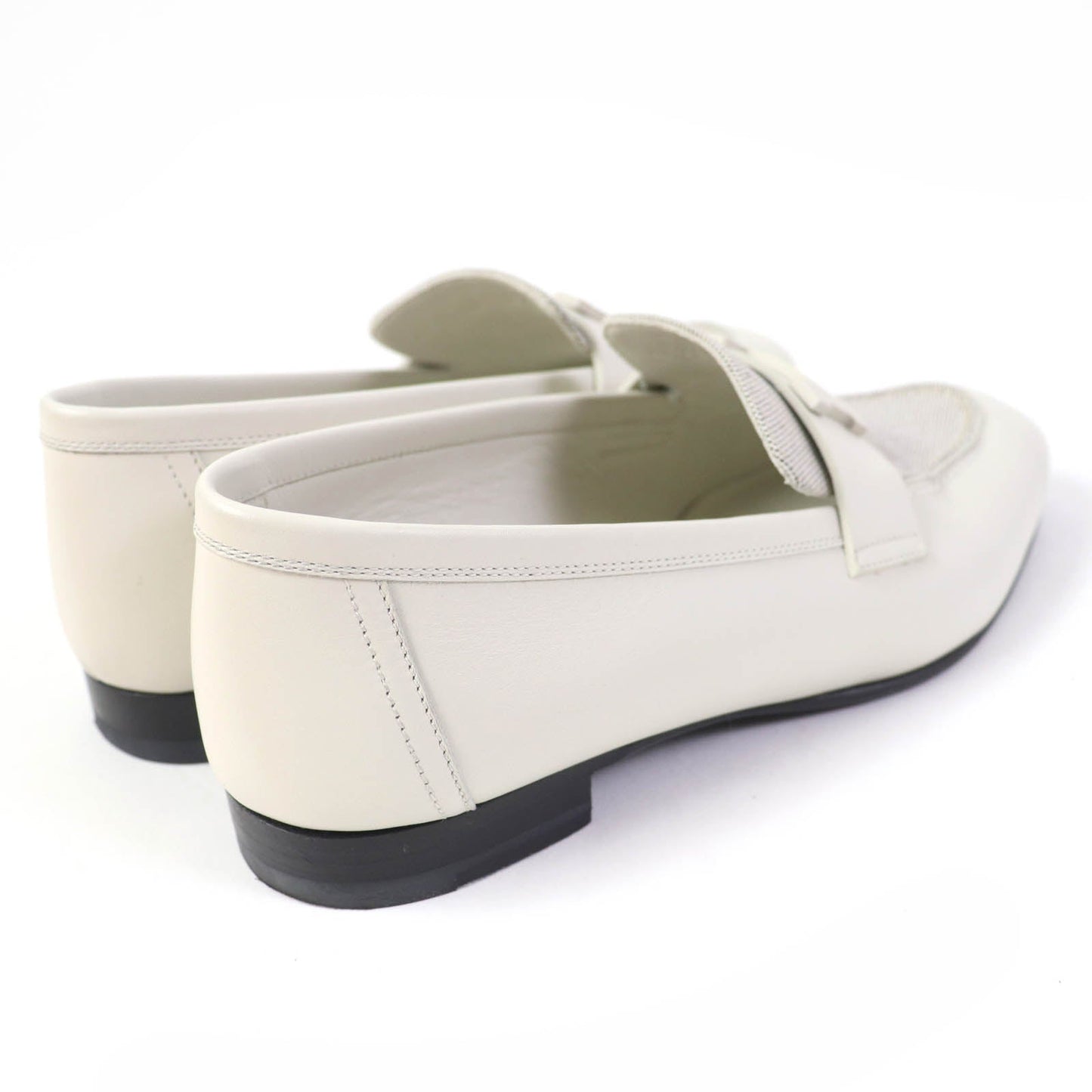 HERMES Slip-on H241071Z leather Blanc de Paris Prunoir moccasins paris 37