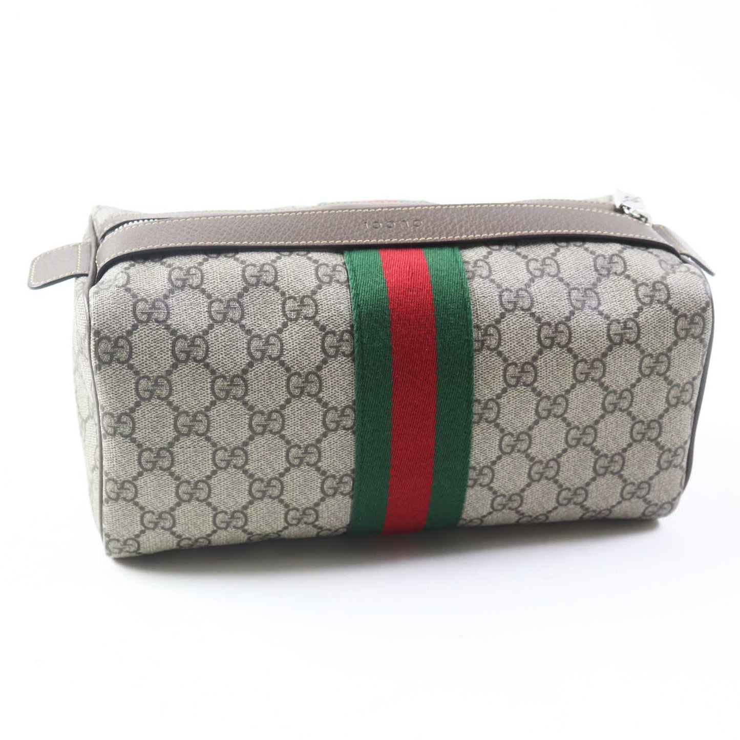 GUCCI Pouch 759689 GG Supreme Beige/Ebony Cosmetic case with Web stripes