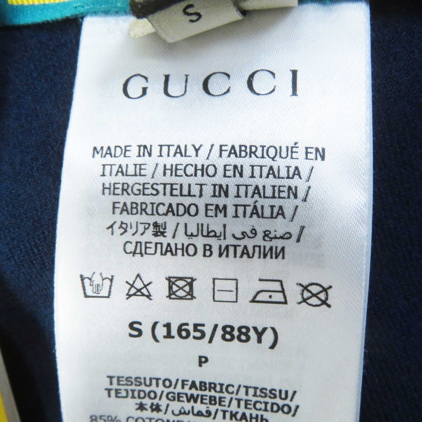 GUCCI one piece 695679 cotton Navy Trefoil embroidered chenille dress S