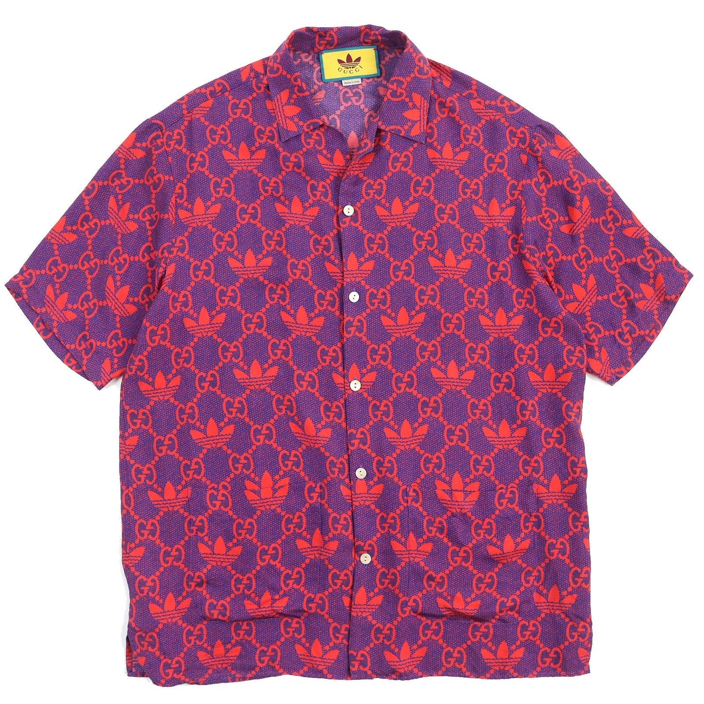 GUCCI Short sleeve shirt 691522 silk Red purple 46