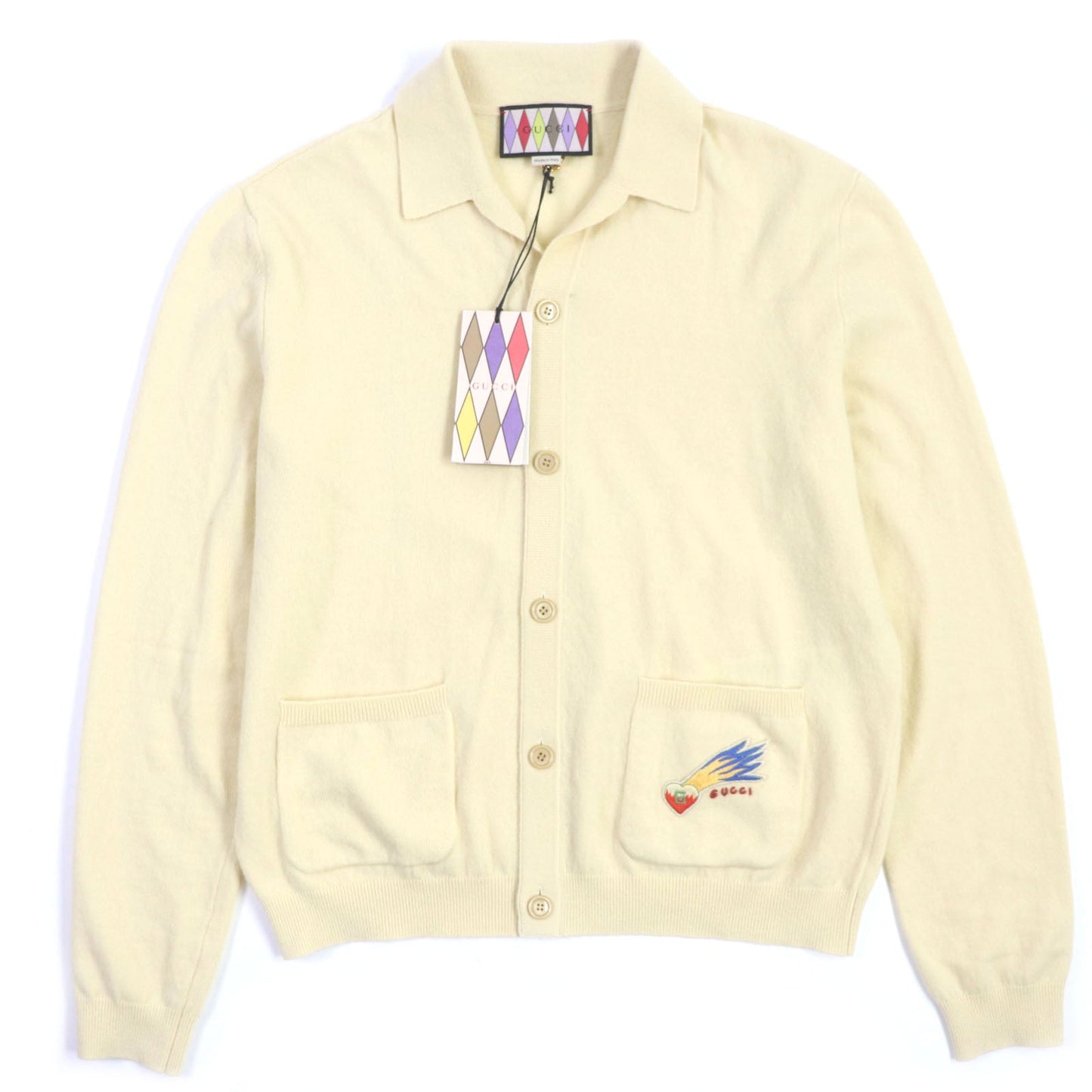 GUCCI cardigan 706917 wool Yellow beige Gucci Lovelight M
