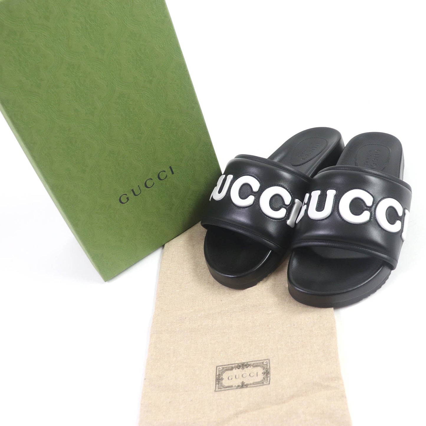 GUCCI Sandals 742009 leather black 10