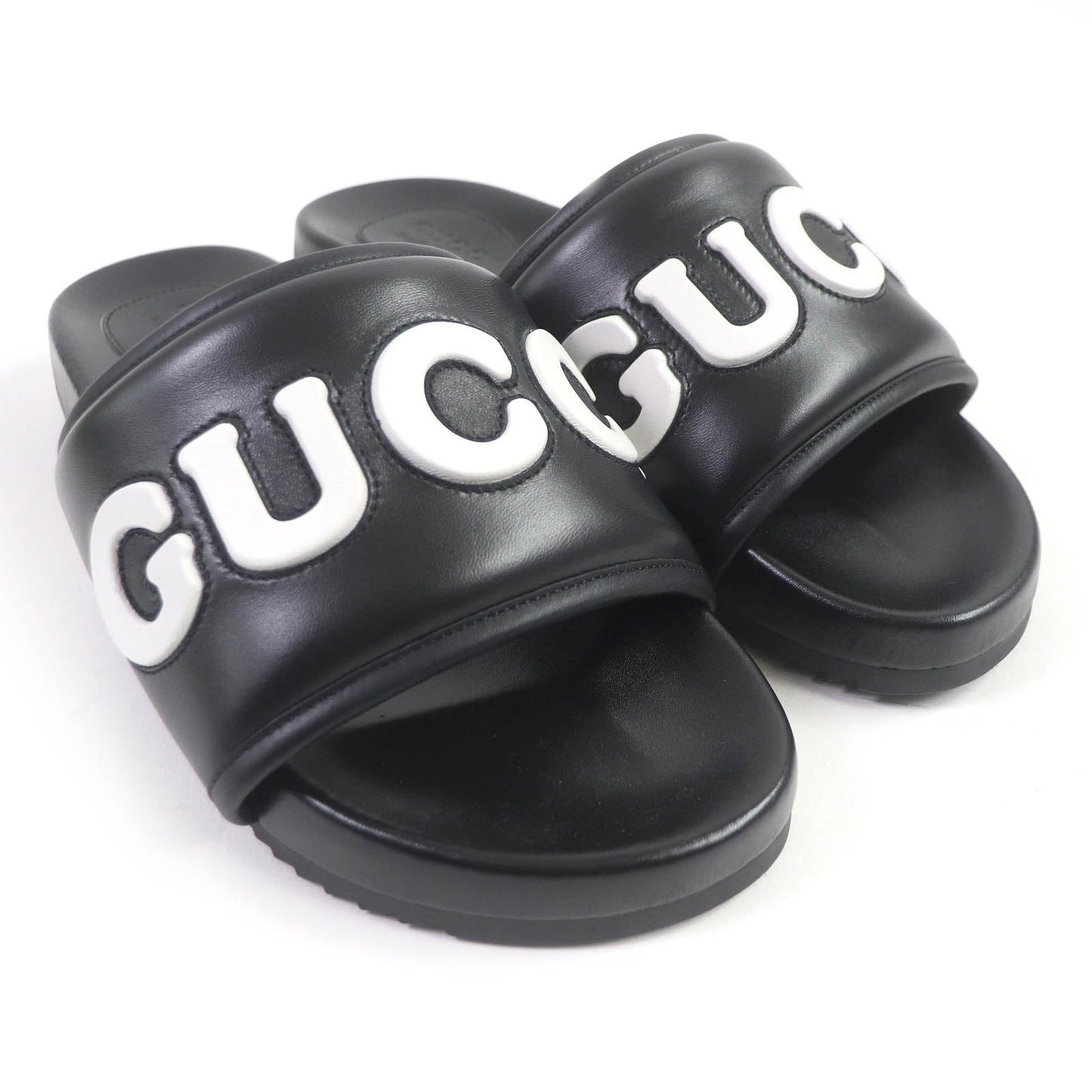 GUCCI Sandals 742009 leather black 10