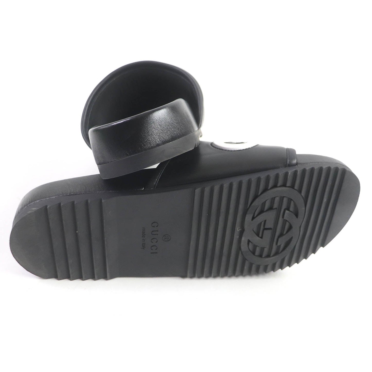 GUCCI Sandals 742009 leather black 10