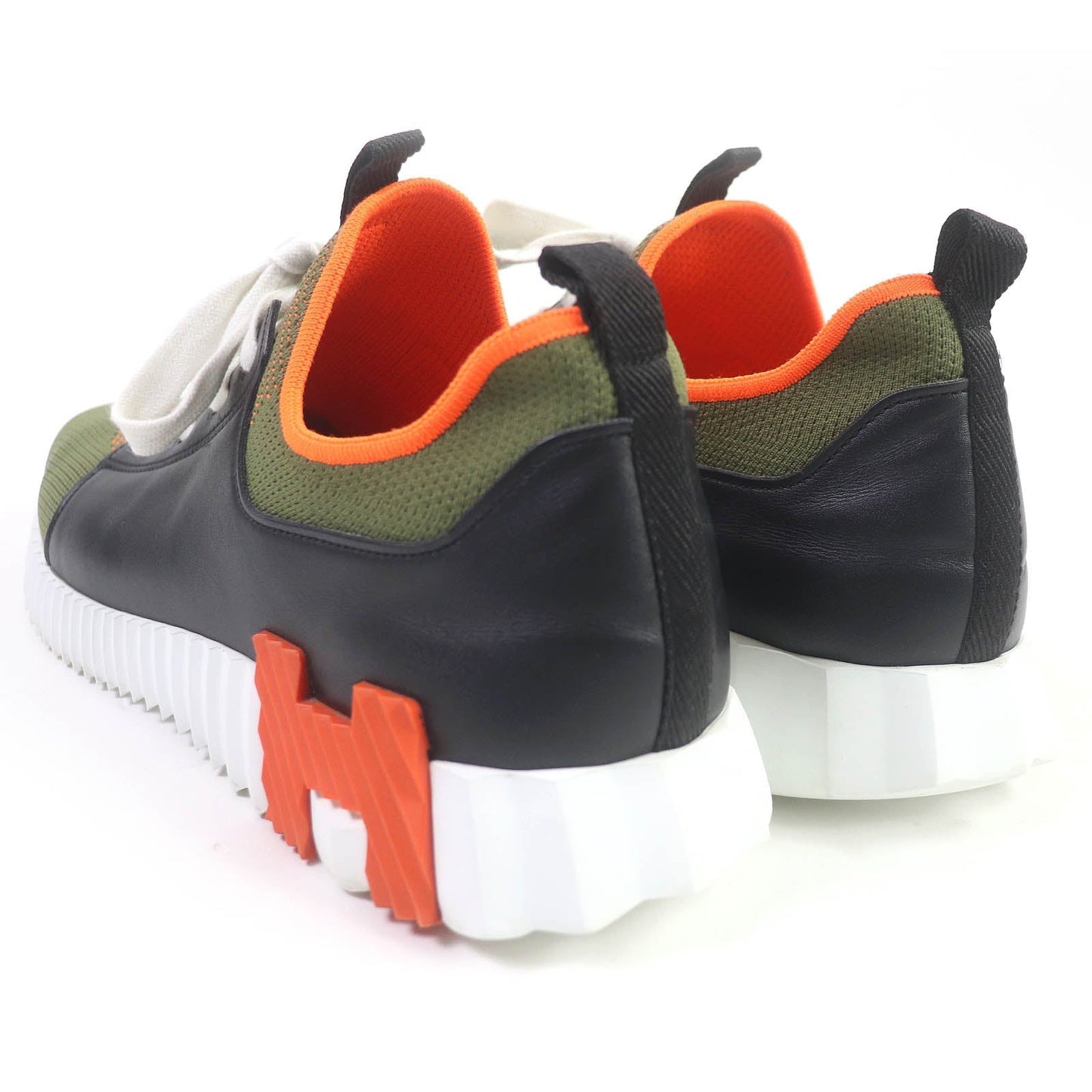 HERMES Low cut sneakers Part: Leather Khaki type Depart mens 41.5 Used
