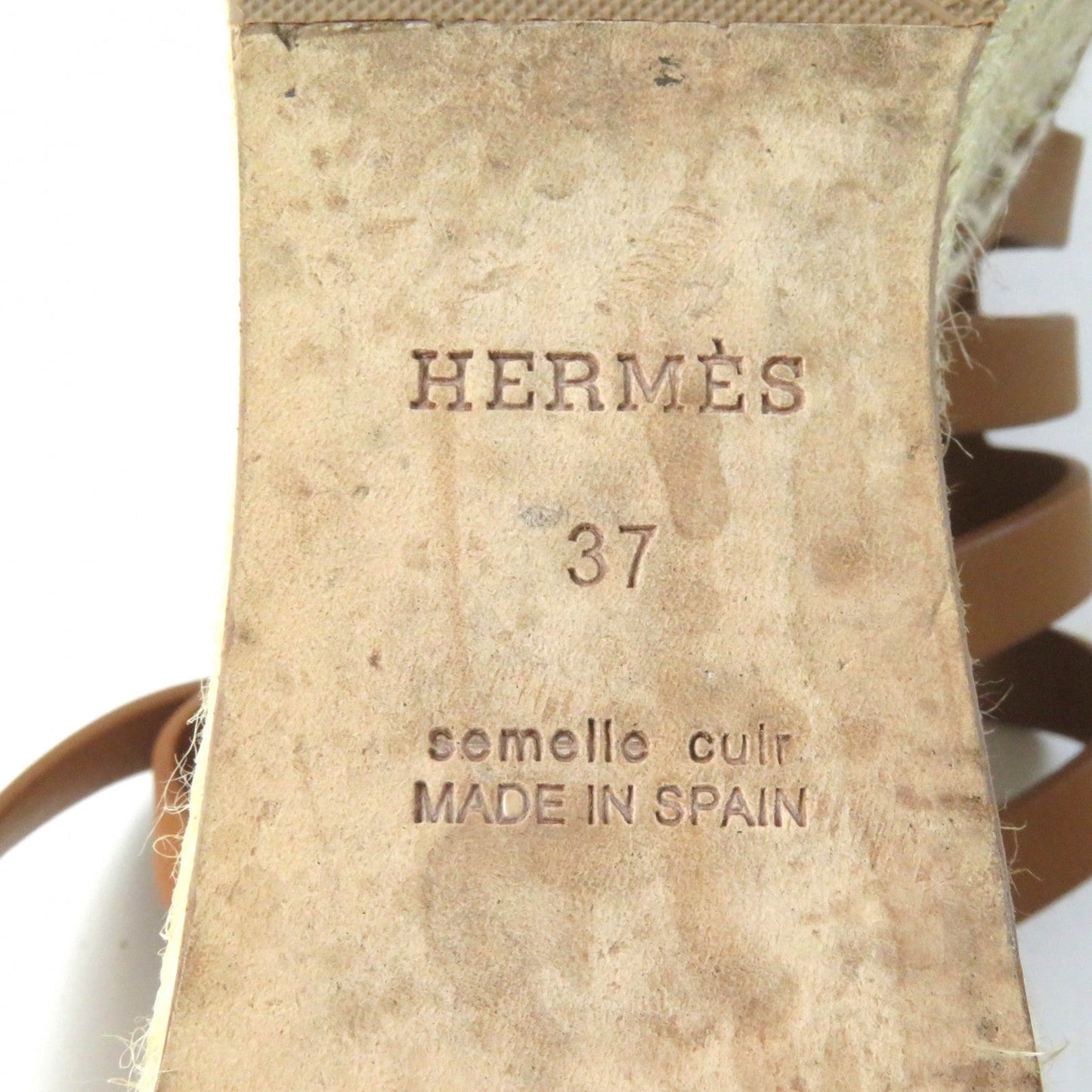HERMES Sandals leather Brown Kataria 37