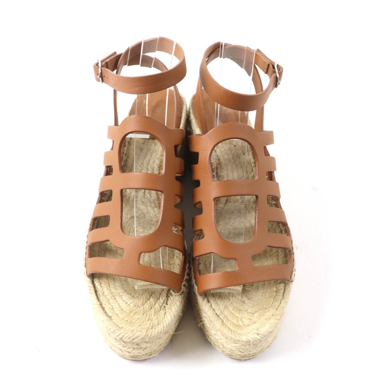 HERMES Sandals leather Brown Kataria 37