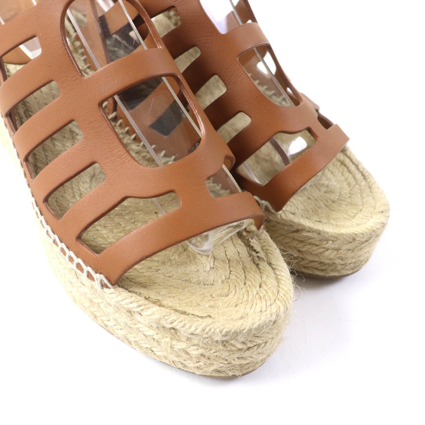 HERMES Sandals leather Brown Kataria 37