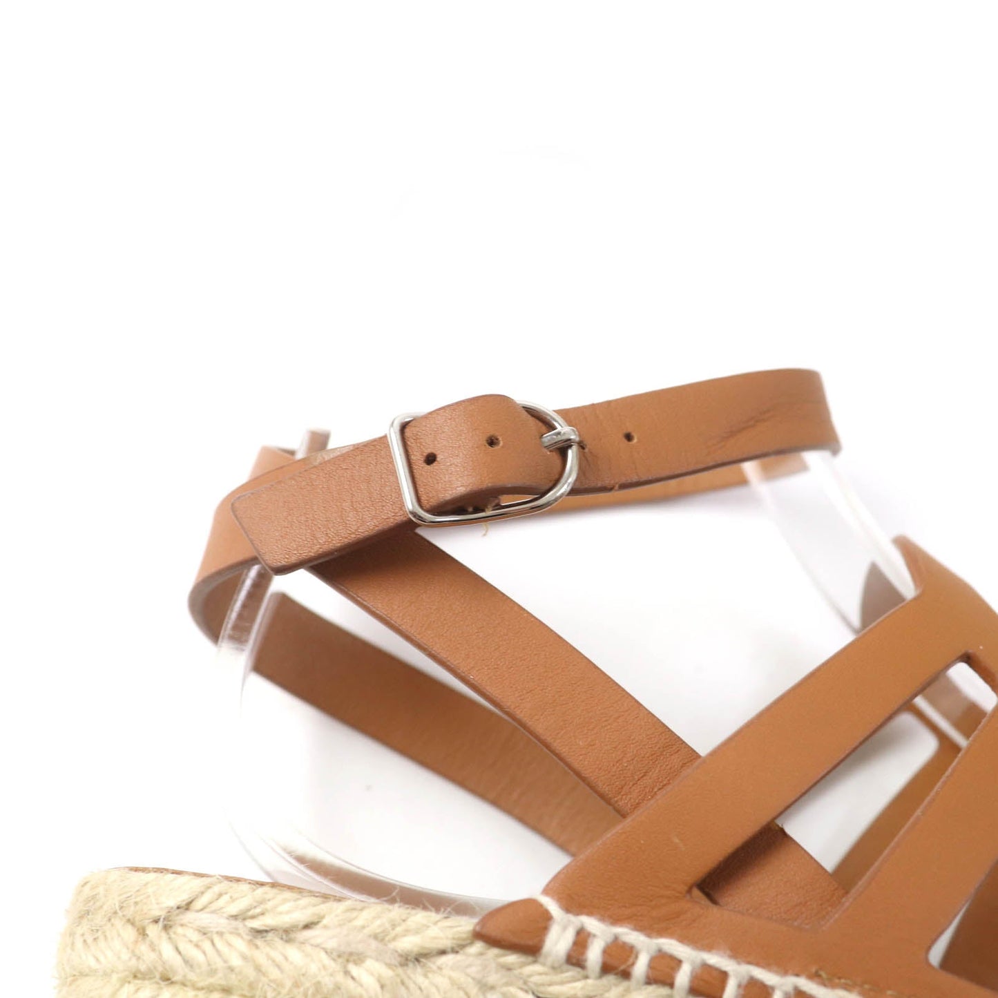 HERMES Sandals leather Brown Kataria 37